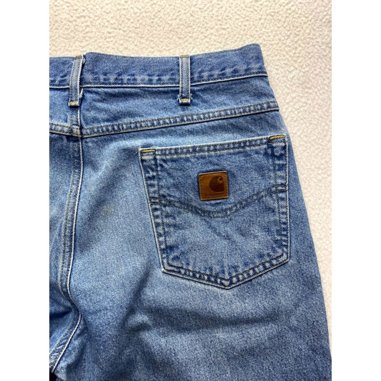 Carhartt Carhartt Jeans Mens 34x30 Blue Denim Relaxed Fit Straight 5-Pocket Size US 34 / EU 50 - 5 Thumbnail
