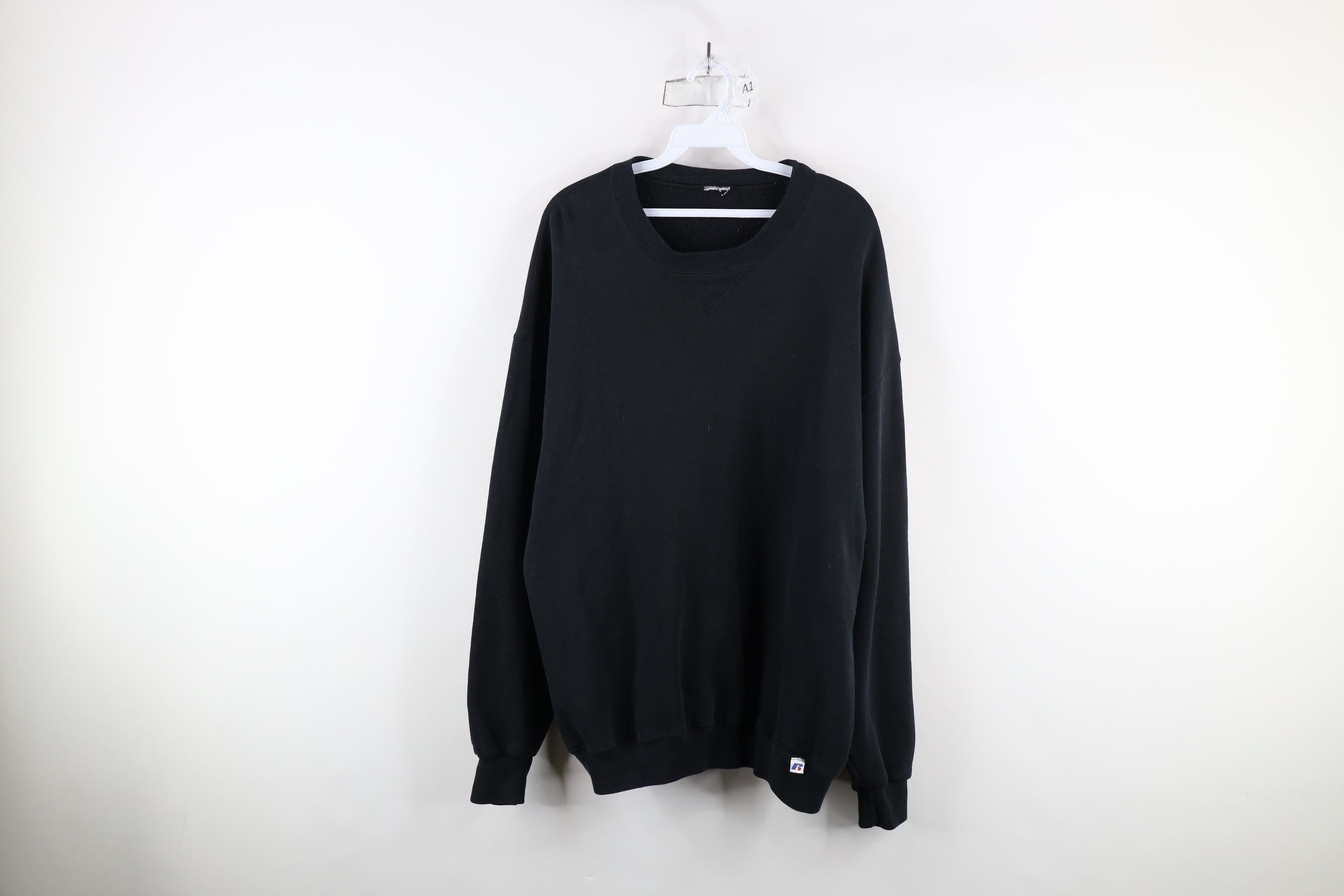 Russell Athletic Vintage 90s Russell Athletic Blank Crewneck Sweatshirt Black Size US XXL / EU 58 / 5 - 1 Thumbnail