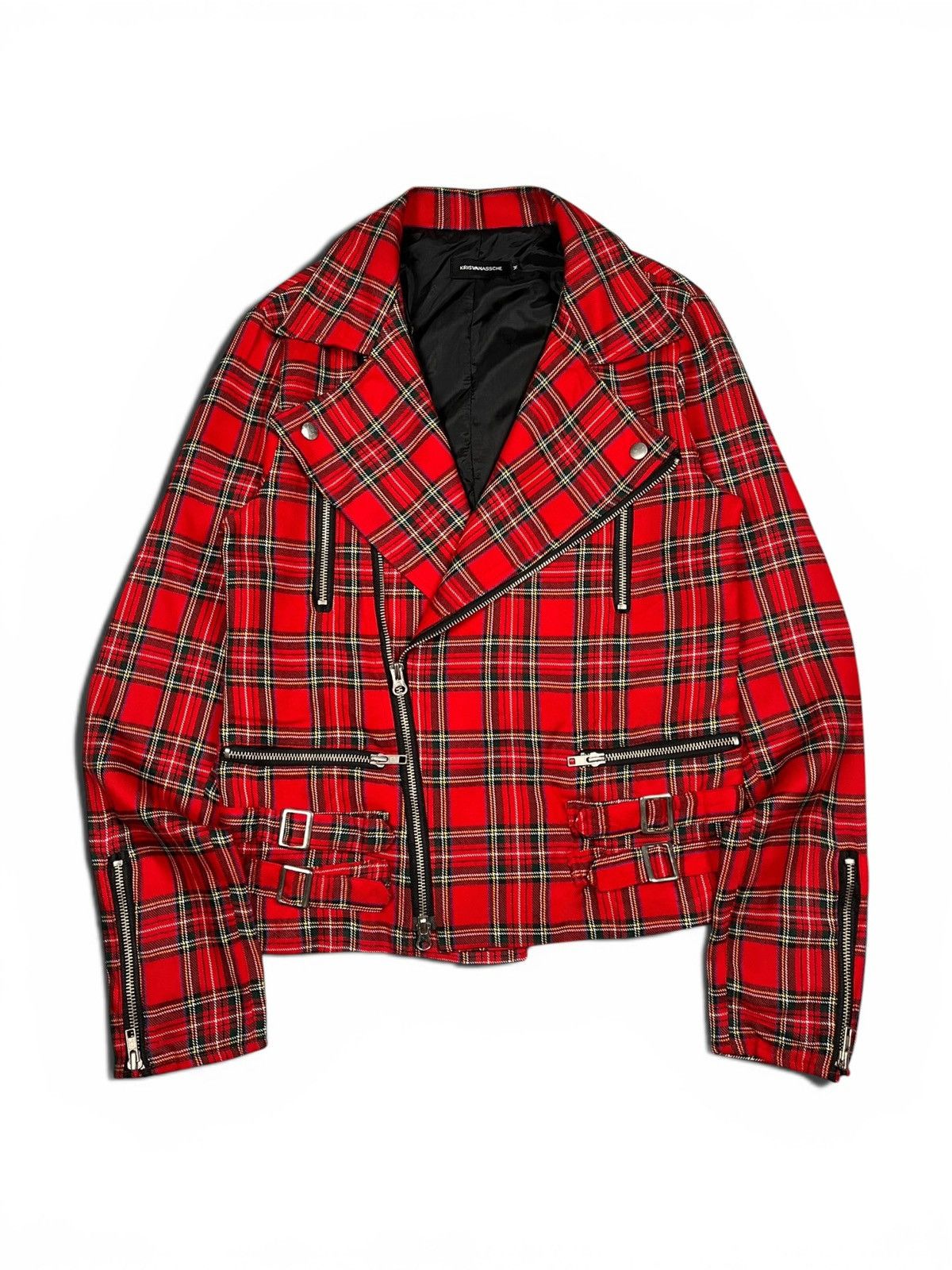 Kris Van Assche Ramones Style Kris Van Assche Bikers Jacket Tartan Size US S / EU 44-46 / 1 - 1 Thumbnail