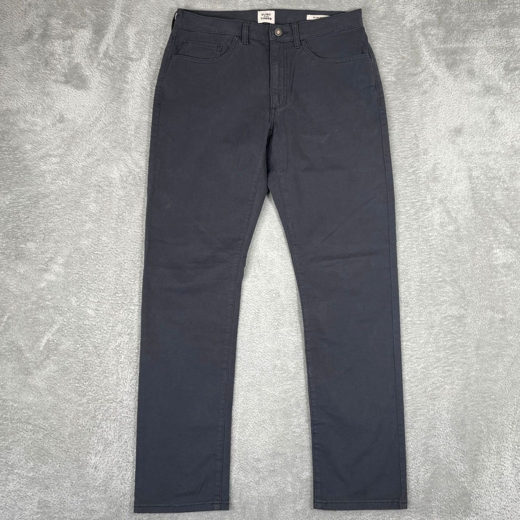 Flint And Tinder Flint and Tinder Chino Mens 31 Gray Pant 31x30 Slim Fit Workwear Everyday Size US 31 - 2 Thumbnail