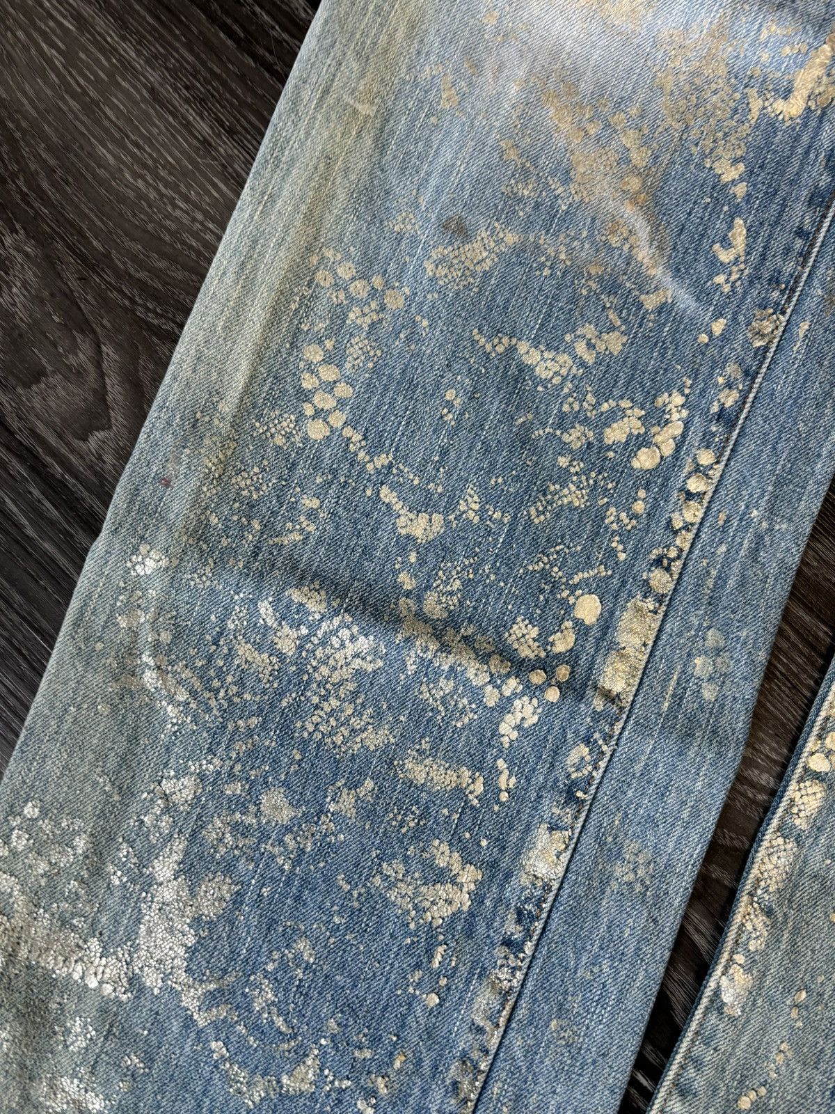 Yoshiyuki Konishi Gold Painted Denim Size US 32 / EU 48 - 4 Thumbnail