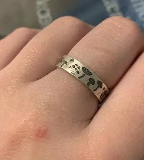 Japanese Brand × Jewelry Handmade Carved Mushroom Ring (size 6-10) Size ONE SIZE - 3 Thumbnail