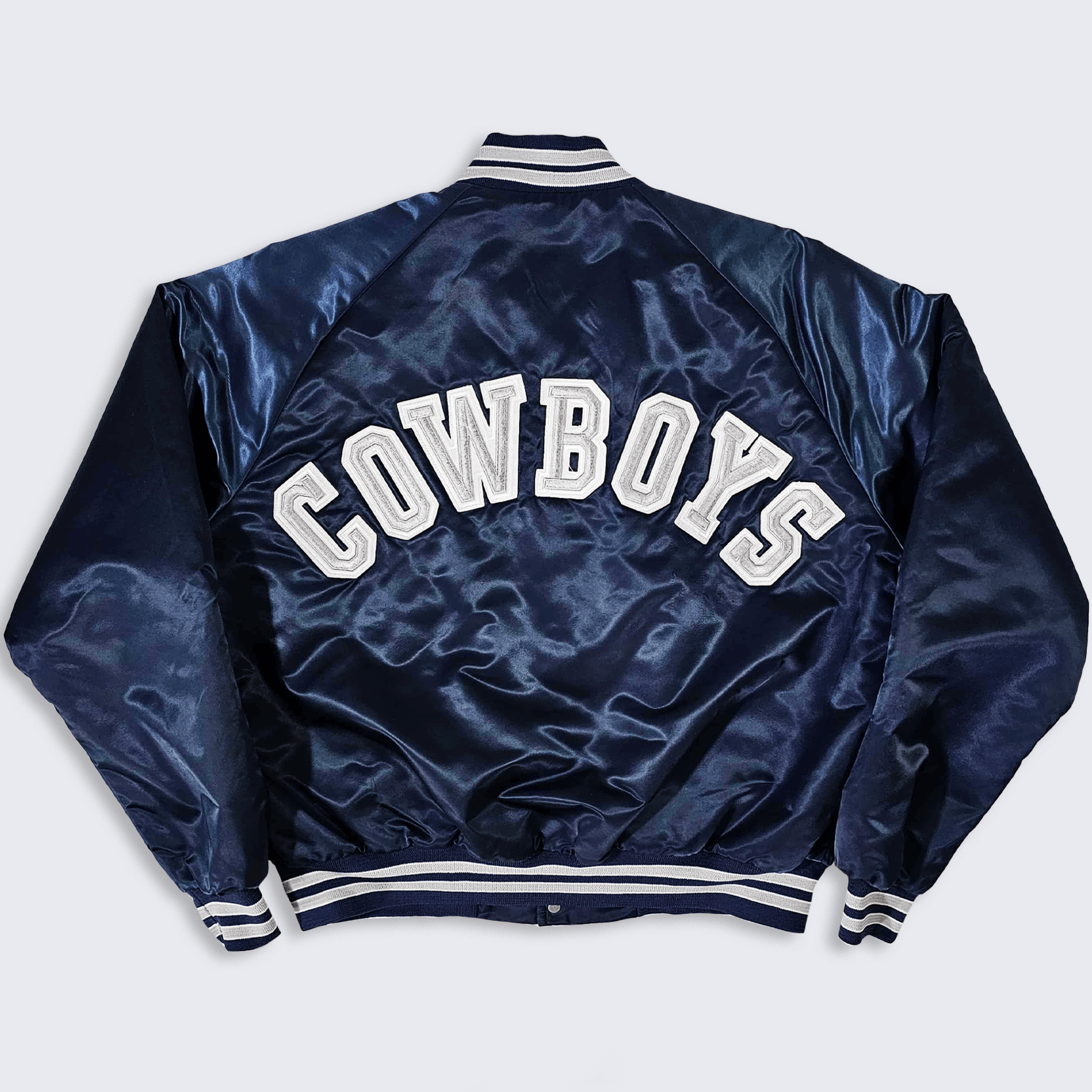 NFL Dallas Cowboys Vintage 80s Chalk Line Satin Bomber Jacket Size US XL / EU 56 / 4 - 1 Thumbnail