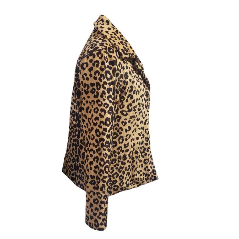 Designer CT1966 Ethyl Animal Print Waist Length Button Blazer S Size S / US 4 / IT 40 - 3 Thumbnail