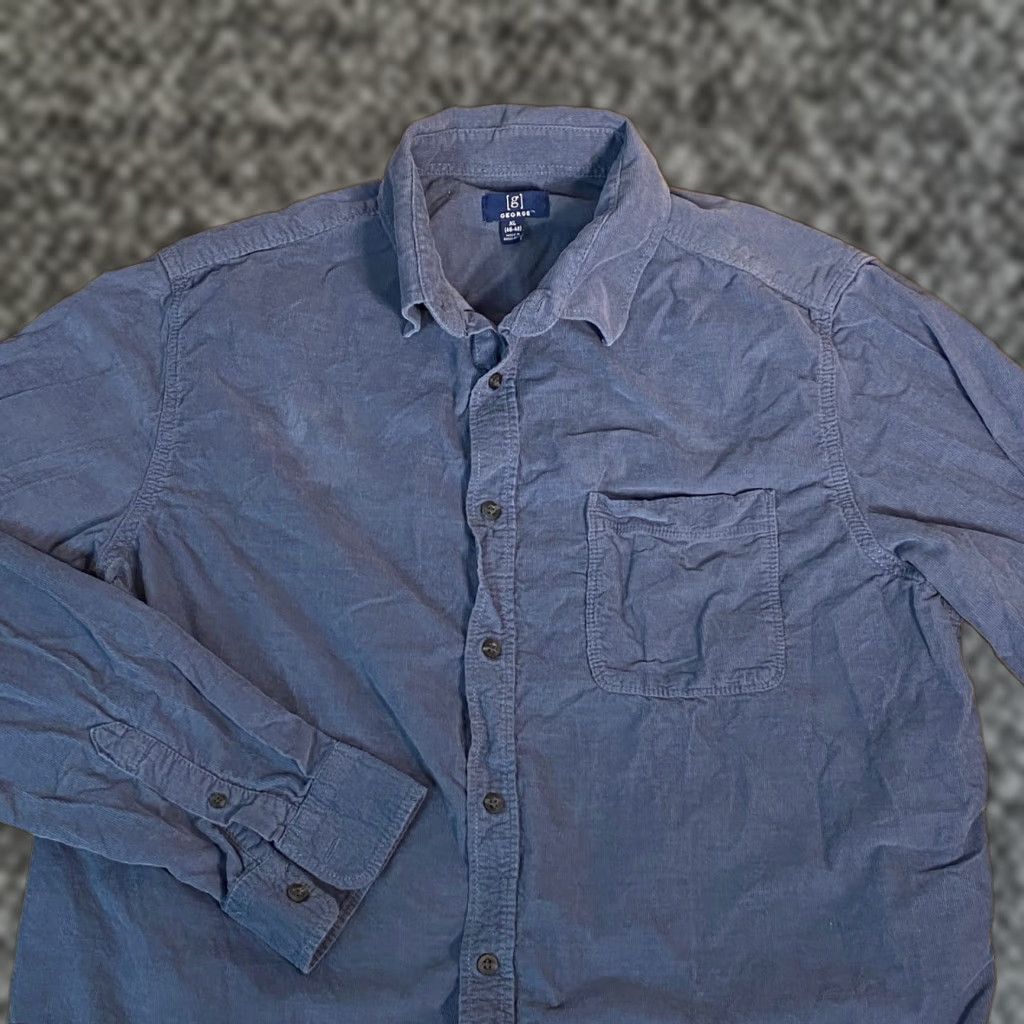 George George Corduroy Shirt Mens XL Button-Up Long Sleeve Casual Top Size US XL / EU 56 / 4 - 1 Thumbnail