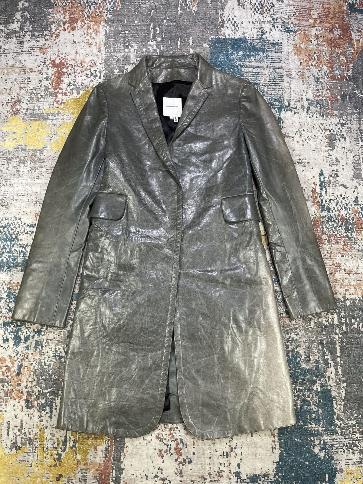 Costume National CoSTUME National Distressed Leather Trench Coat Size S / US 4 / IT 40 - 1 Thumbnail