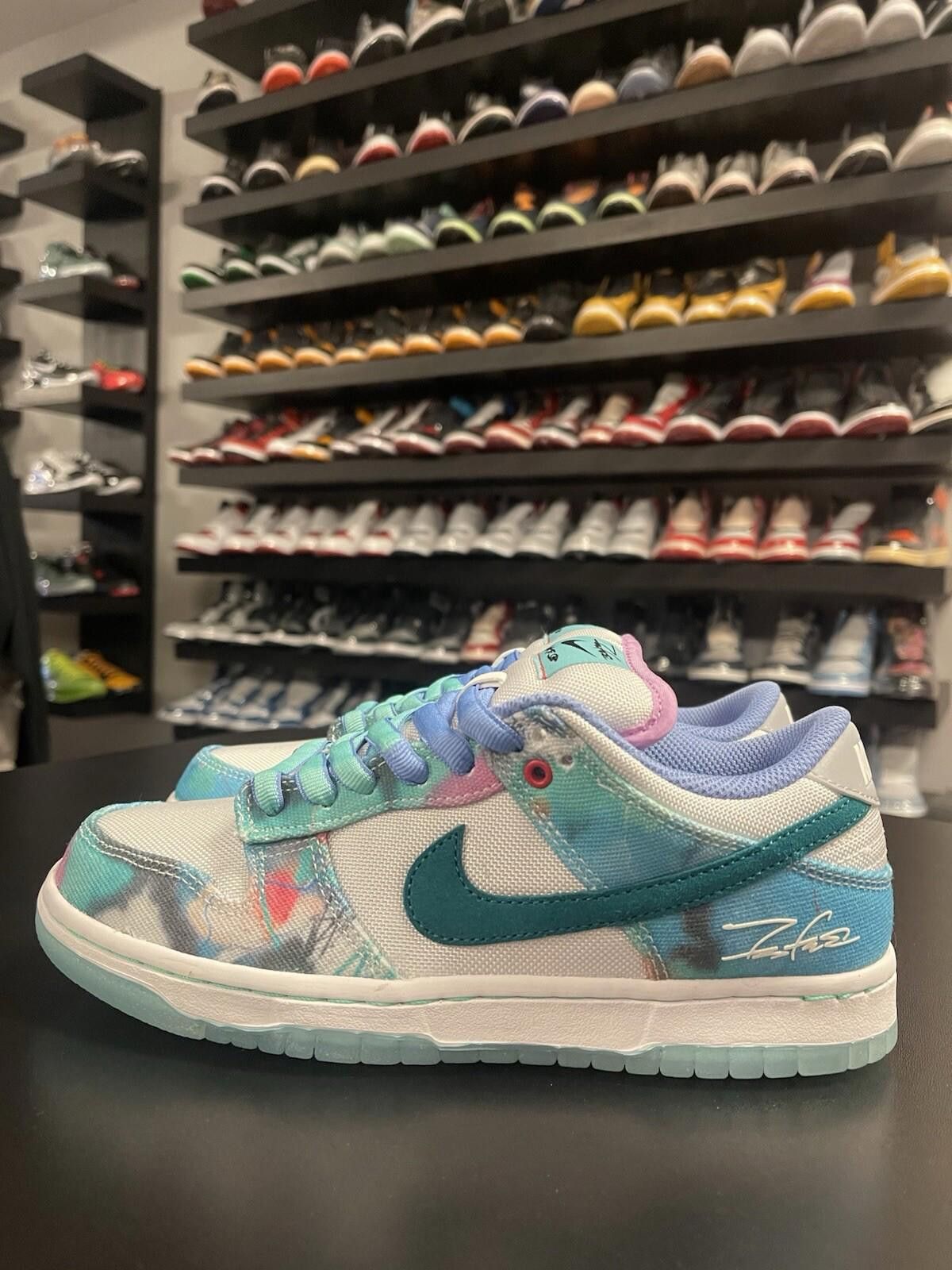 Nike Size 5.5 - Nike Futura Dunk Low SB Bleached Aqua HF6061-400 Size US 5.5 / EU 38 - 1 Thumbnail