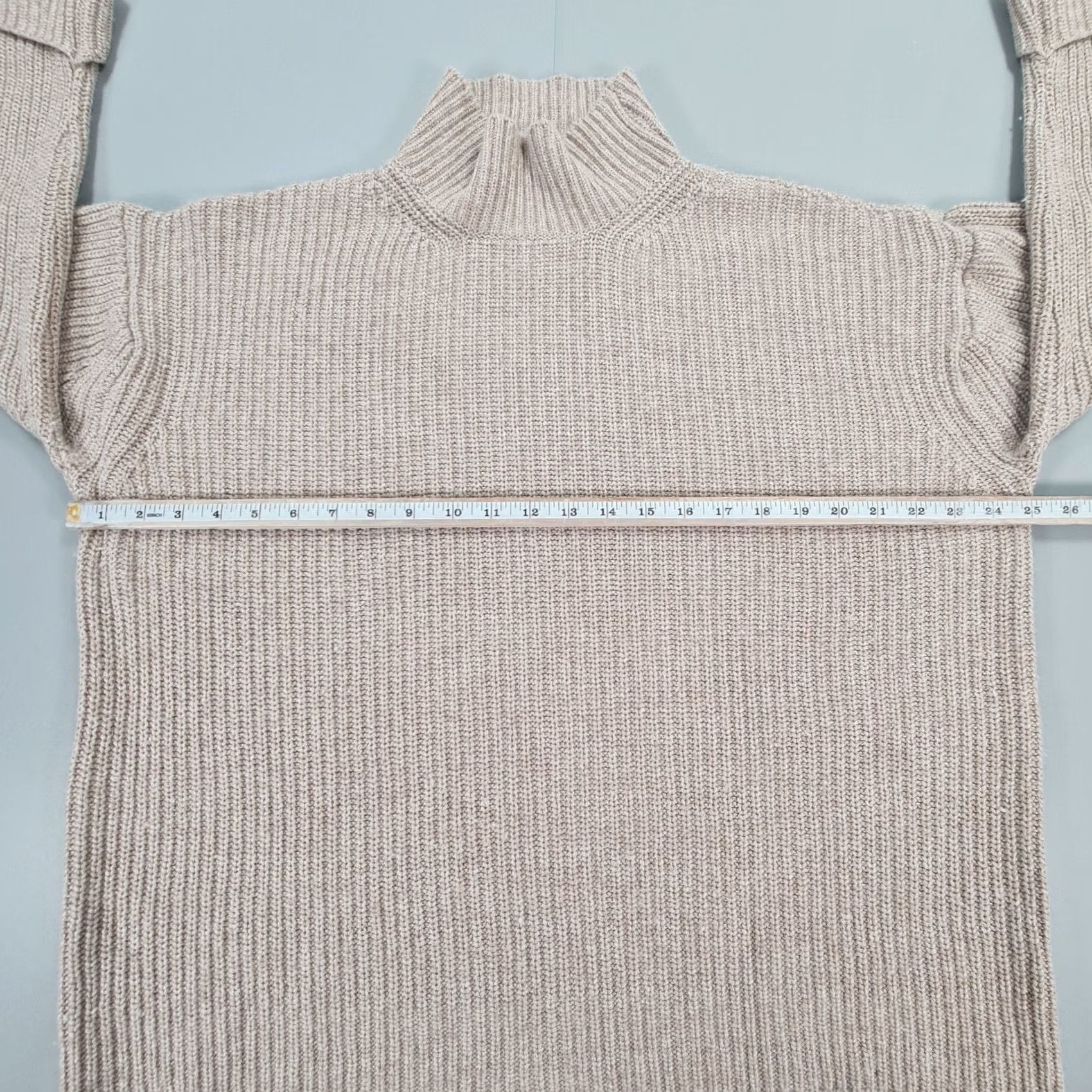 Vintage Cashmere Silk Company Jumper Women Small Beige Mock Neck Knit Pullover Size S / US 4 / IT 40 - 5 Thumbnail