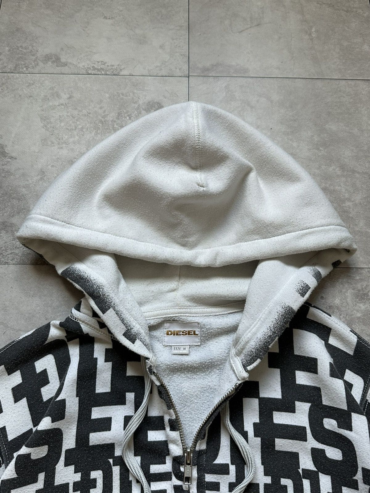 Diesel × Vintage Vintage Diesel Monogram Logo Y2K Zip Hoodie Size M Size M / US 6-8 / IT 42-44 - 5 Thumbnail