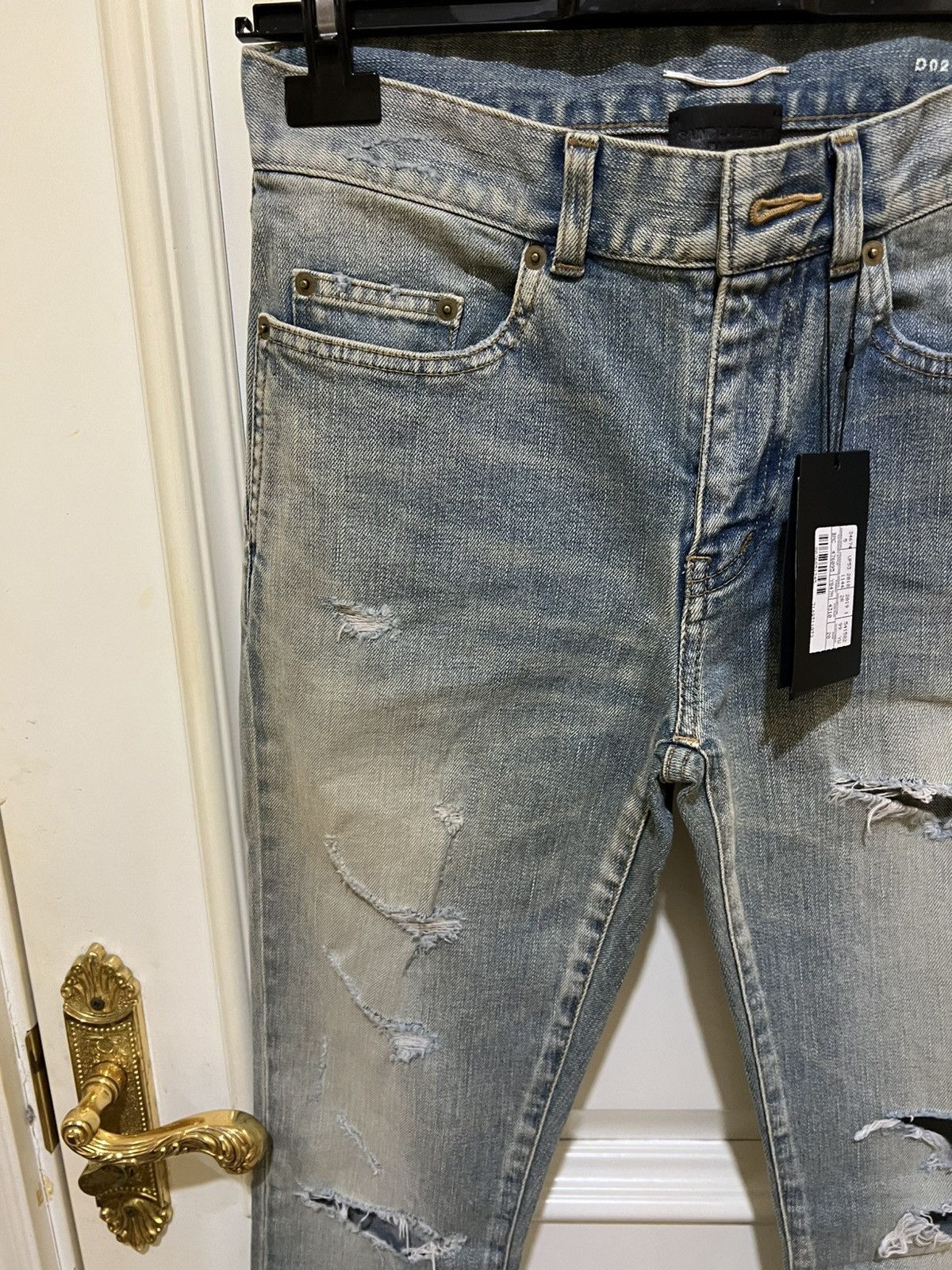 Saint Laurent Paris D02 destroyed jeans Sz28 Size US 28 / EU 44 - 2 Thumbnail