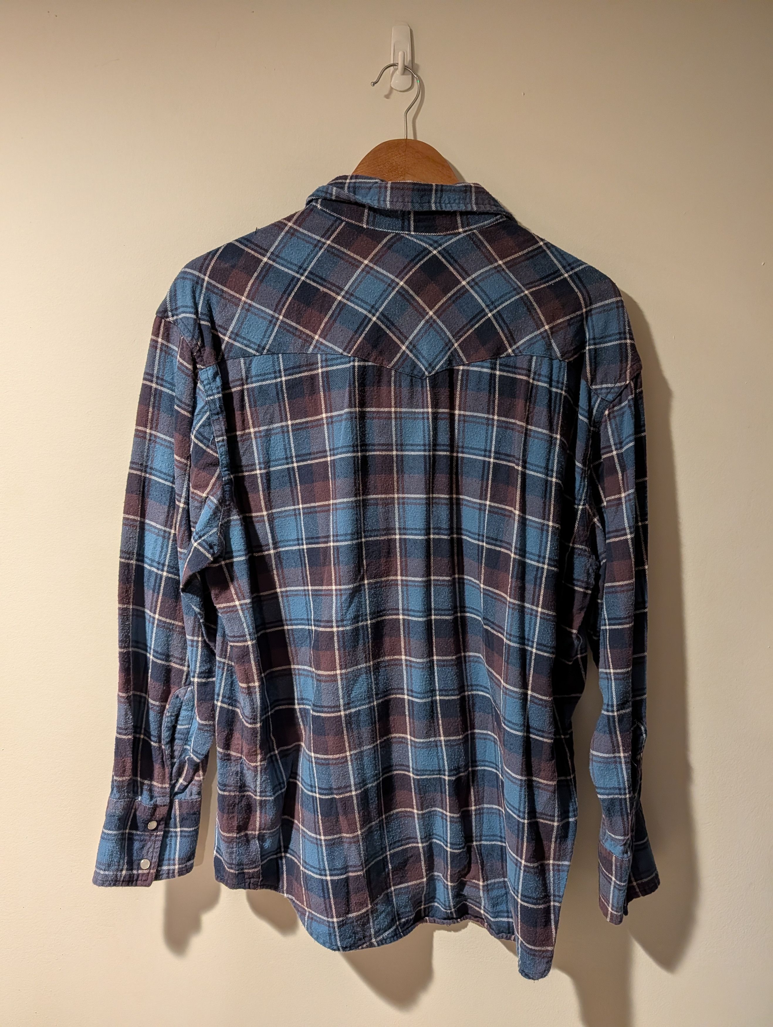 Wrangler Authentic Workwear Original Cactus Pearl Snap Flannel Shirt Size US L / EU 52-54 / 3 - 3 Thumbnail