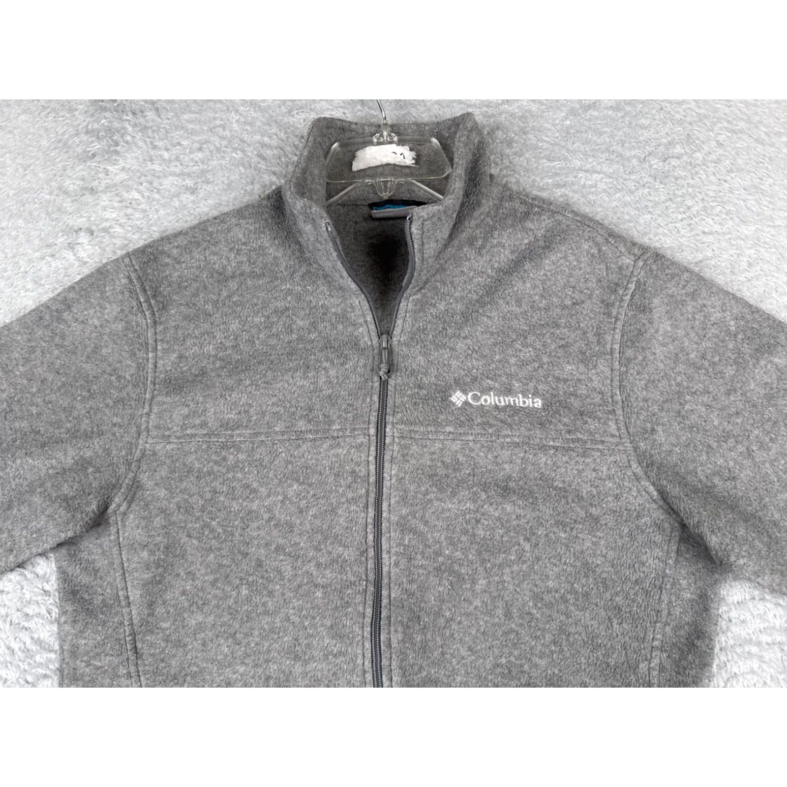 Vintage Columbia Jacket Womens Large Gray Full Zip Mock Neck Polyester Fleece Hike Camp Size L / US 10 / IT 46 - 4 Thumbnail