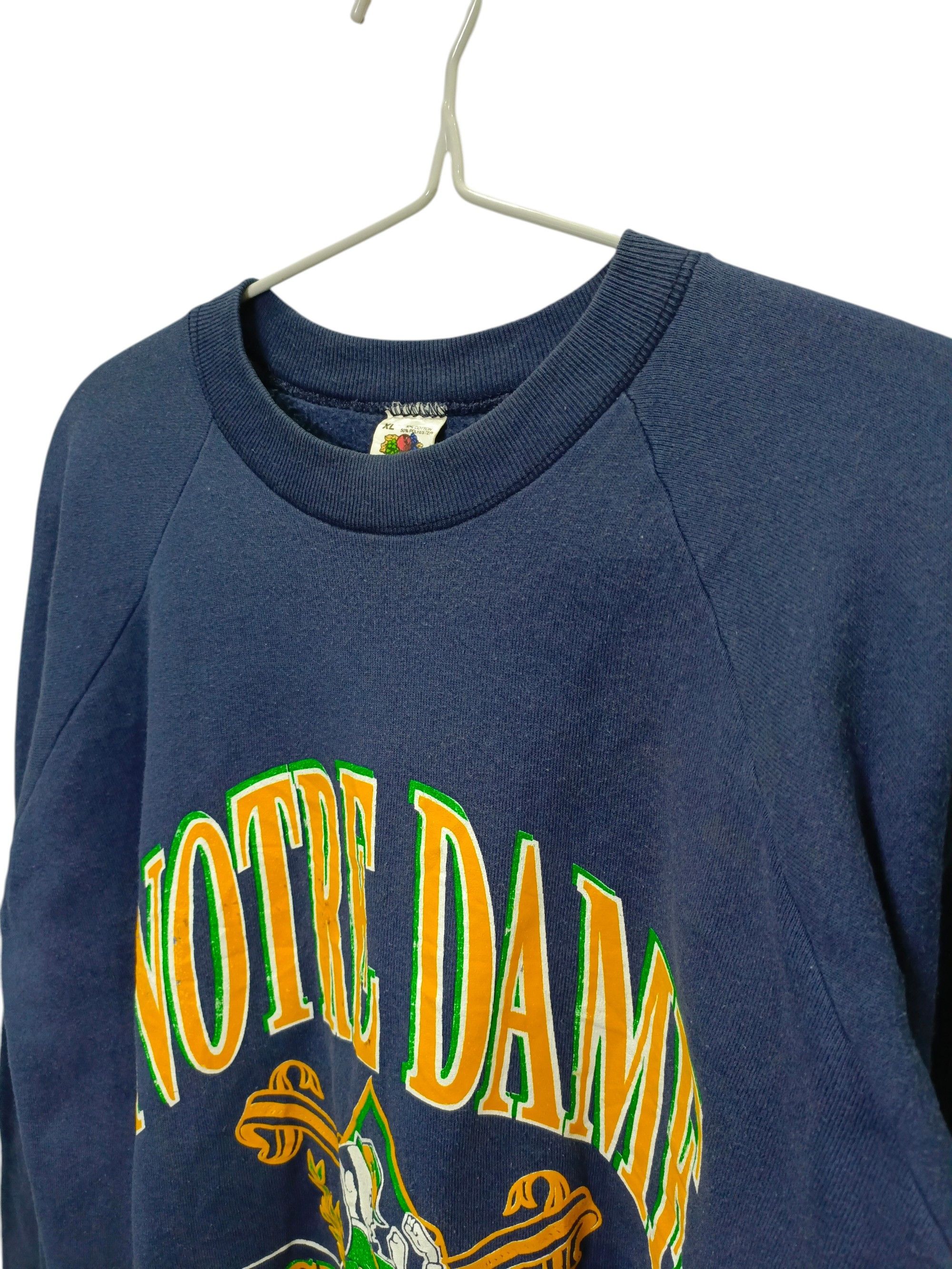 Vintage Vintage 90s Notre Dame Fighting Iris Crewneck Sweatshirt Size US XL / EU 56 / 4 - 6 Thumbnail