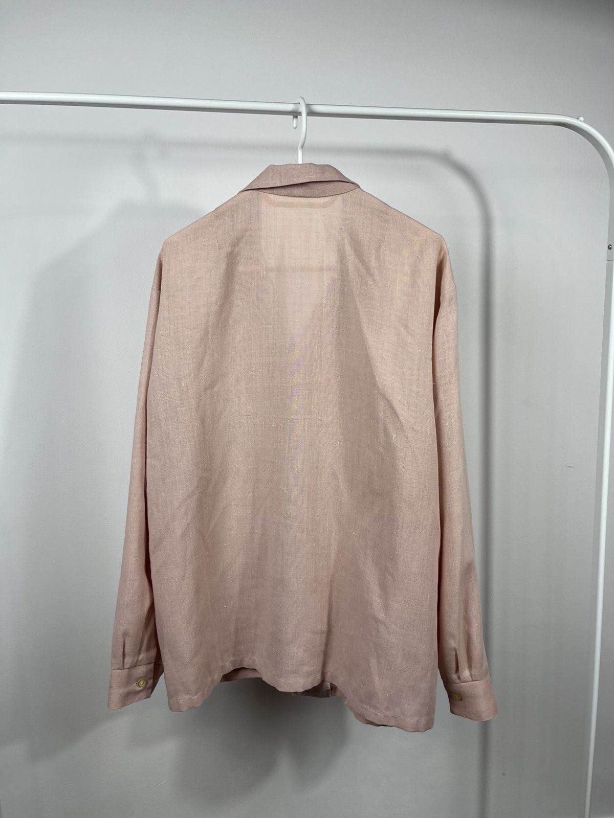 Vintage Vintage Pink Linen Folk Style Shirt with Embroidered Pockets Size US XL / EU 56 / 4 - 9 Thumbnail