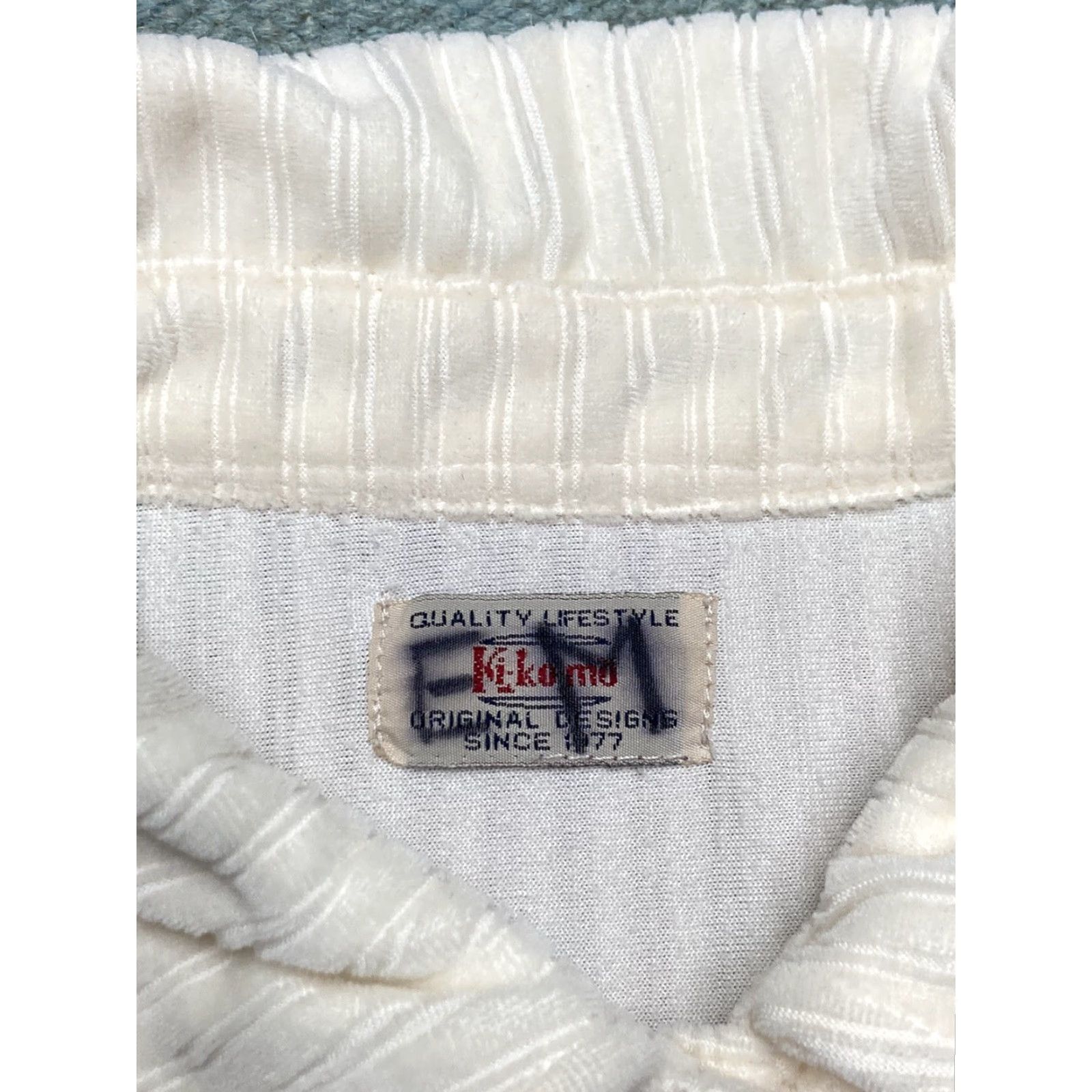 CLOT VINTAGE Beach Shirt Women Large White Terry Button-Up 70s 80s Kikomo Night Beach Night 70s 80s Size L / US 10 / IT 46 - 5 Thumbnail