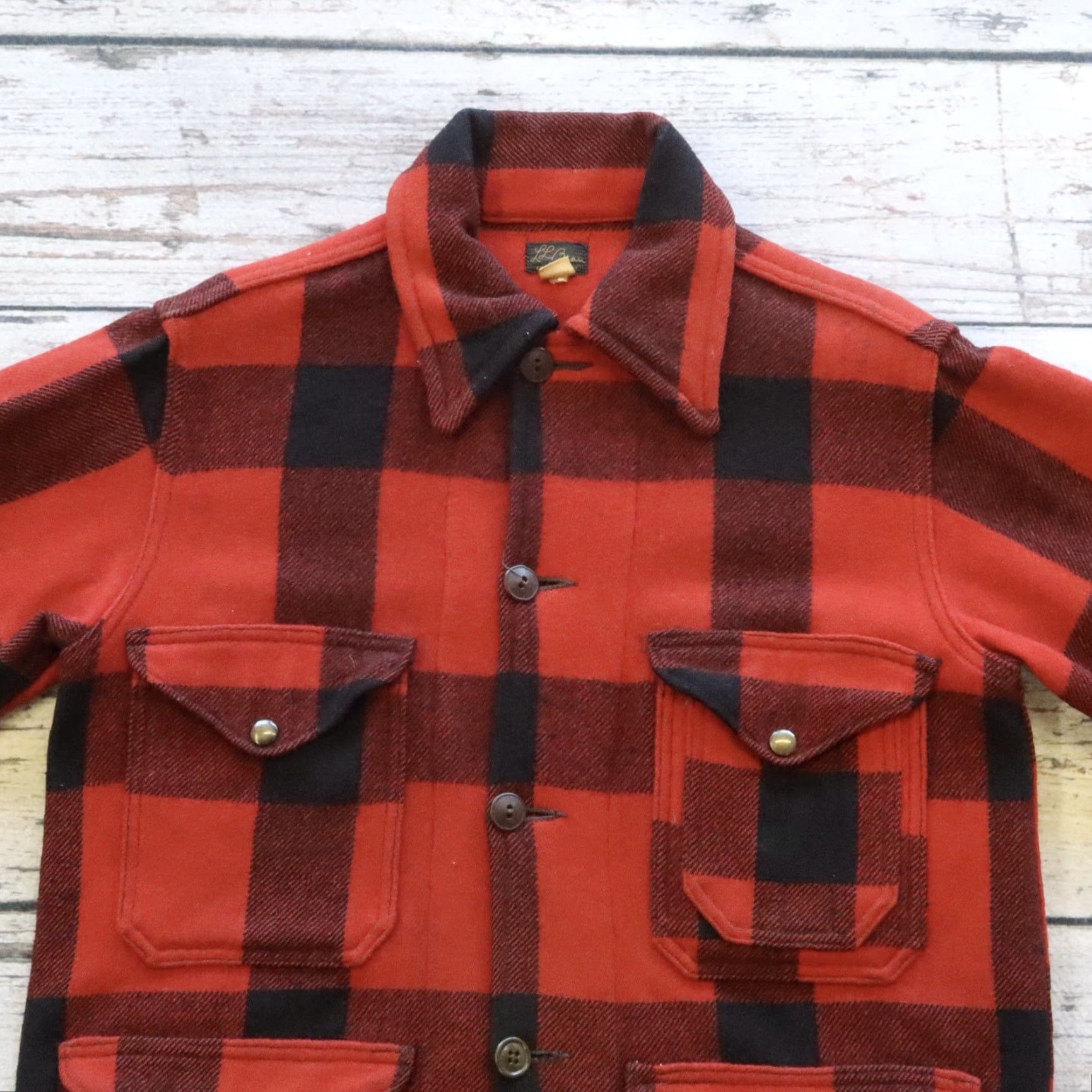 Vintage VINTAGE LL Bean Wool Jacket Mens 40 Red Parka Wool Jacket 40 Mens Red Vintage LL Bean Wool Jacket Size US XXS / EU 40 - 2 Thumbnail