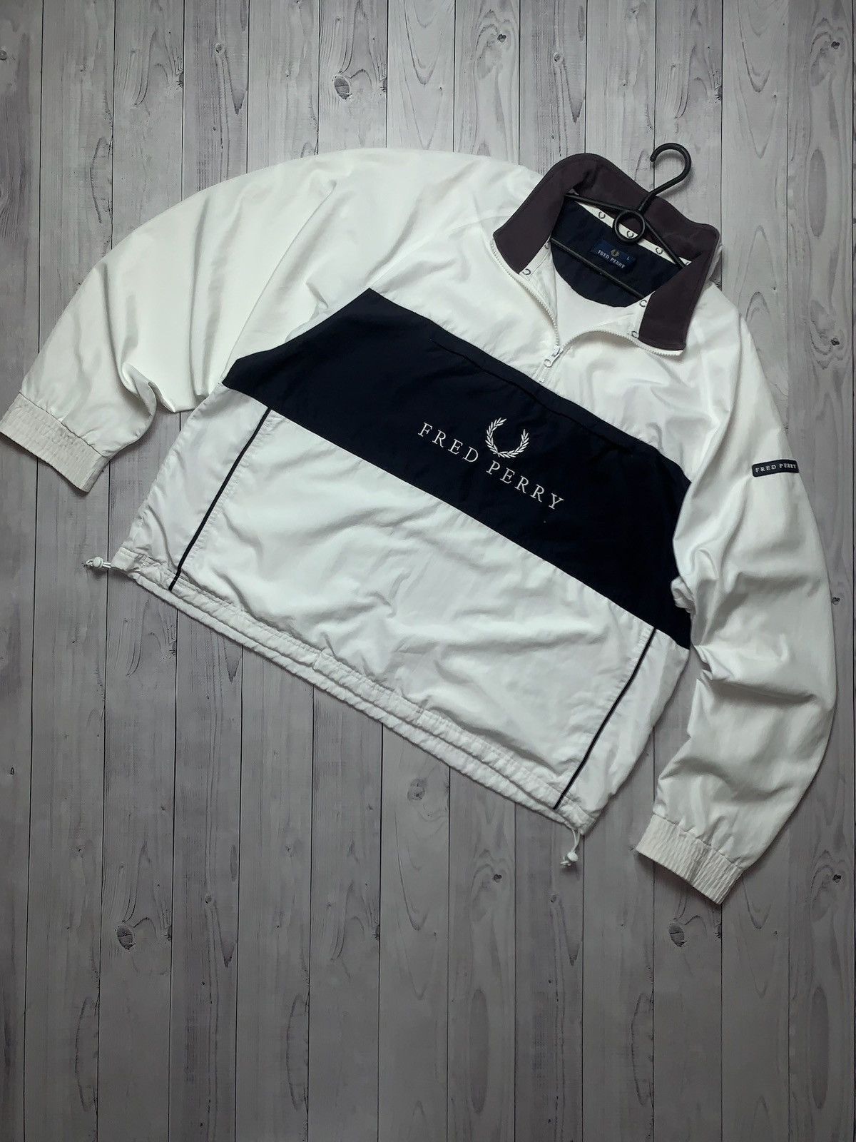 Fred Perry × Vintage Vintage Fred Perry Jacket anorak big logo size L Size US L / EU 52-54 / 3 - 7 Thumbnail