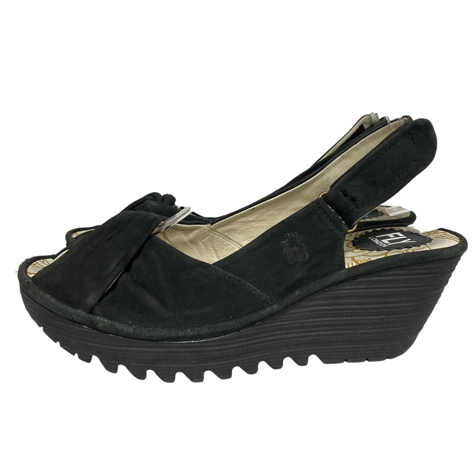 Fly London Fly London Womens Size 39 Yakin Black Suede Leather Sandals Size US 8 / IT 38 - 3 Thumbnail