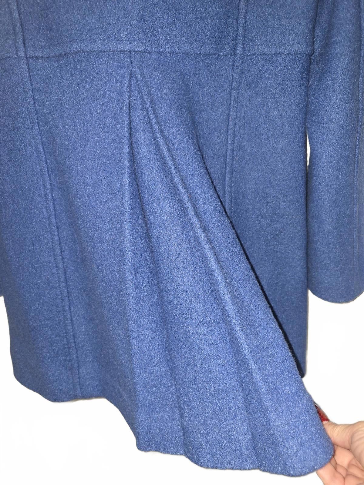 Lands' End Lands' End Women's Blue Wool Blend Coat Size M / US 6-8 / IT 42-44 - 3 Thumbnail