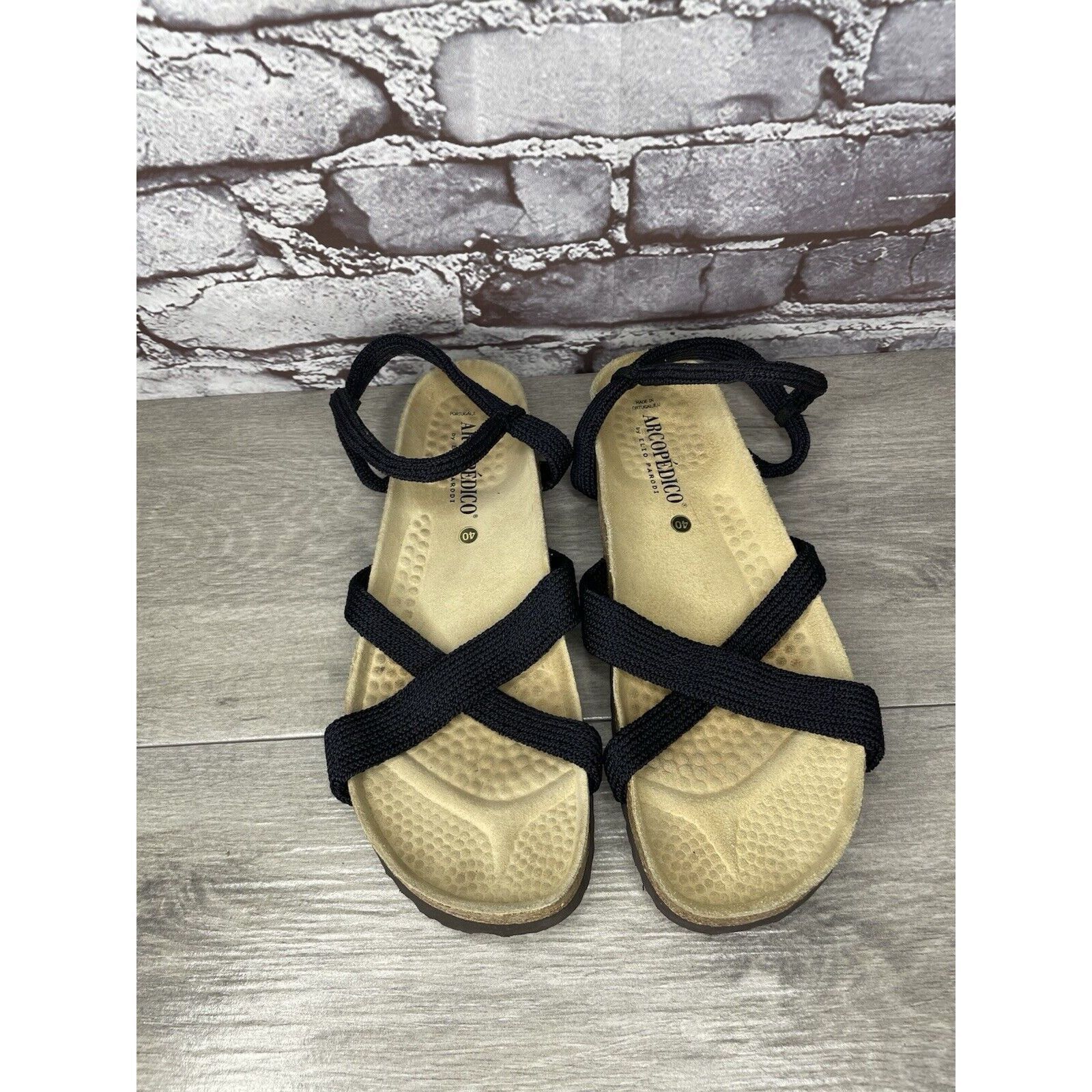 Other Arcopedico Salute Navy Blue Fabric Nylon Cross Strap Cork Sa Size US 9.5 / IT 39.5 - 8 Thumbnail