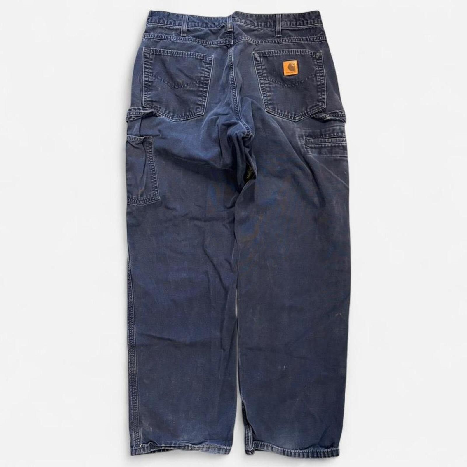 Carhartt Navy Carhartt Loose Fit Dungarees Size US 34 / EU 50 - 1 Thumbnail