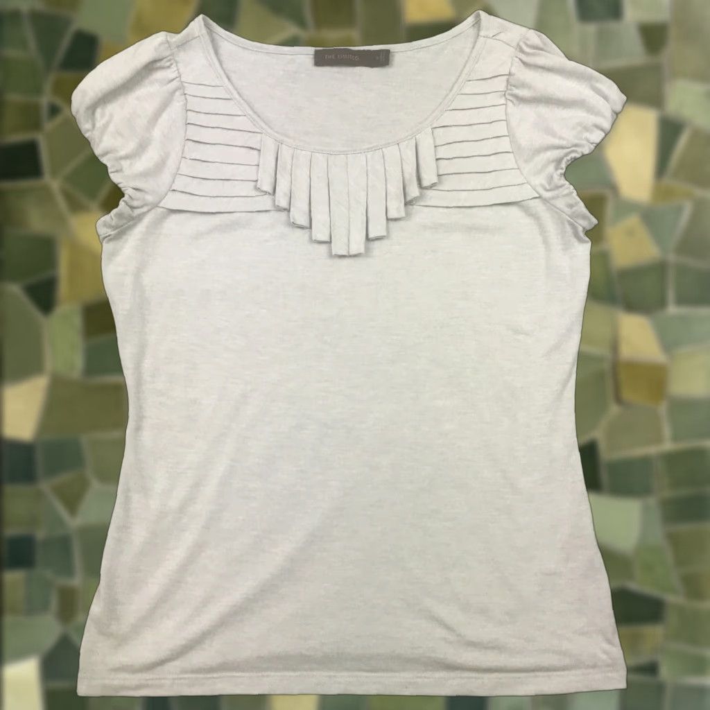 Vintage The Limited Womens Shirt Top Small Gray Elastic Cap Sleeve Round Neck Blouse Size S / US 4 / IT 40 - 1 Thumbnail