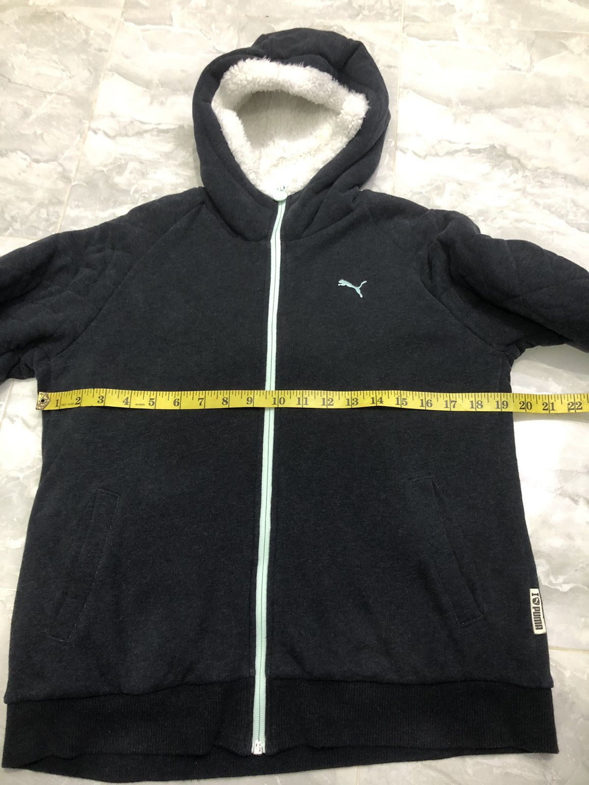 Puma Puma Women’s Sherpa Lined Black Charcoal Quilted Hoodie Size L / US 10 / IT 46 - 17 Thumbnail