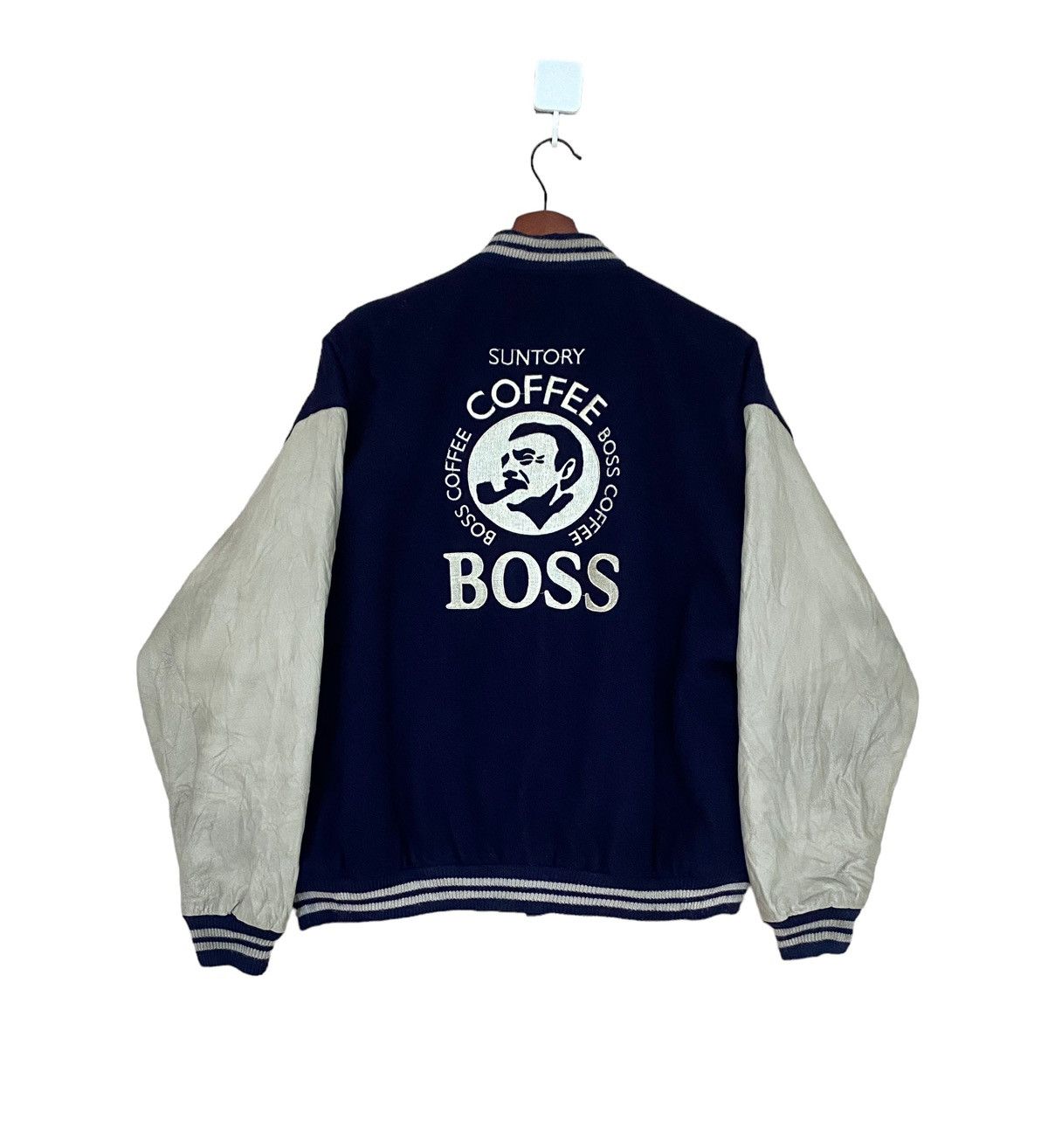 Japanese Brand Vintage Brand Suntory Coffee Wool Leather Varsity 1990s Size US L / EU 52-54 / 3 - 1 Thumbnail