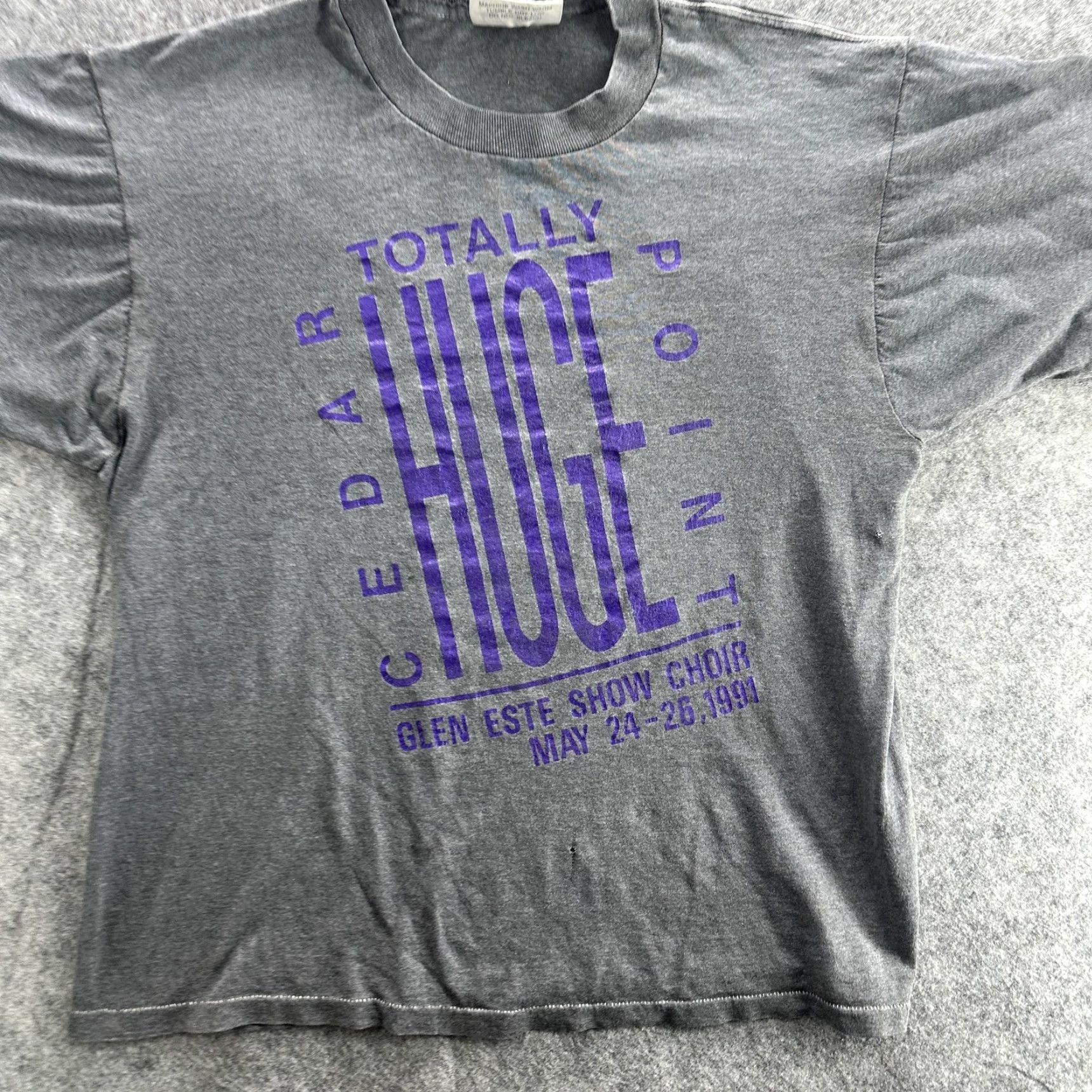 Vintage VINTAGE ISC Cedar Point Huge Shirt Mens L Gray 1991 90s Show Choir Counterpoint World Tour Graphic Print Short Sleeve Crew Neck T-Shirt Glen Este Size US L / EU 52-54 / 3 - 3 Thumbnail