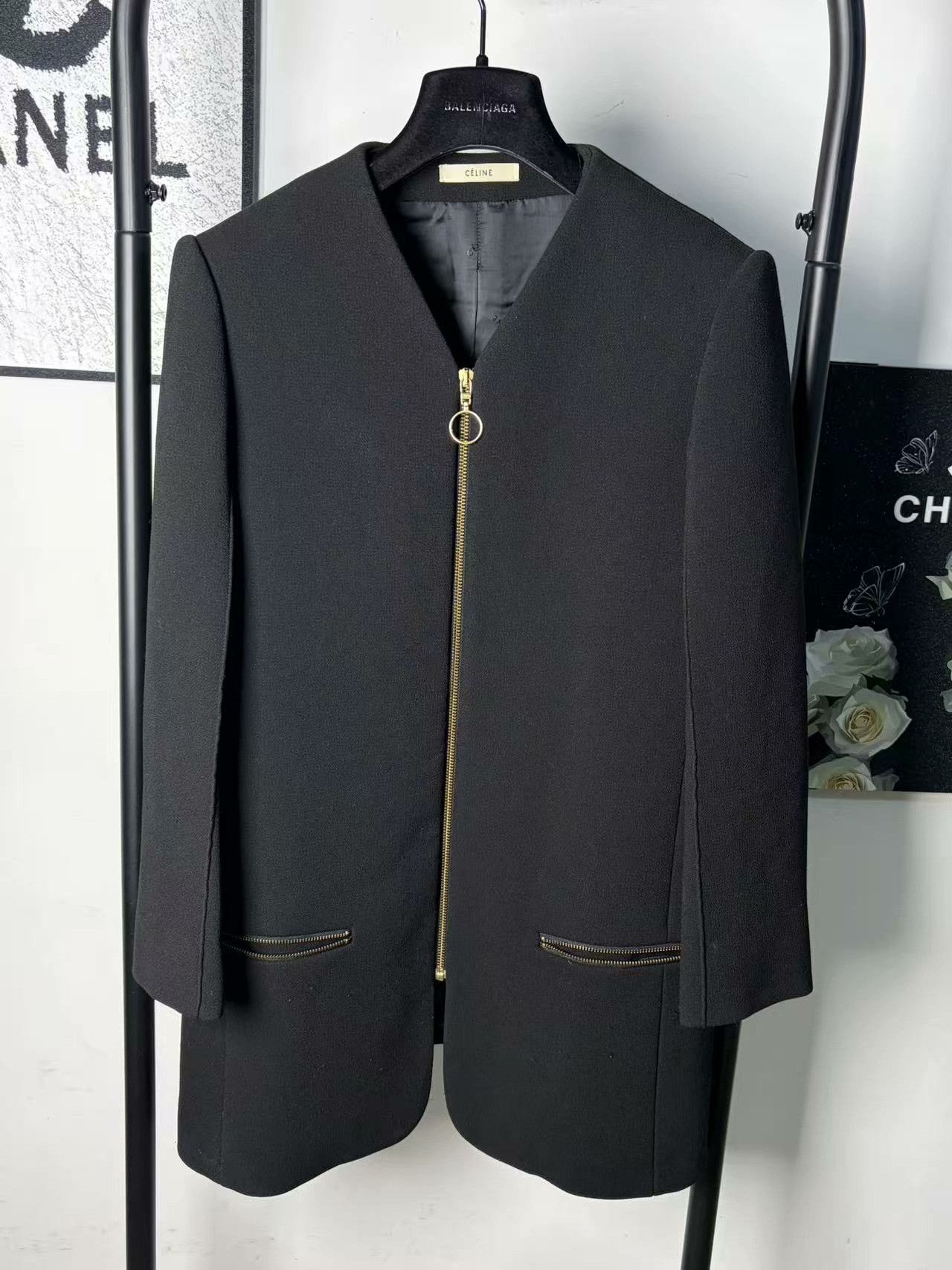 Celine Celine White Jacket L Women Size L / US 10 / IT 46 - 1 Thumbnail