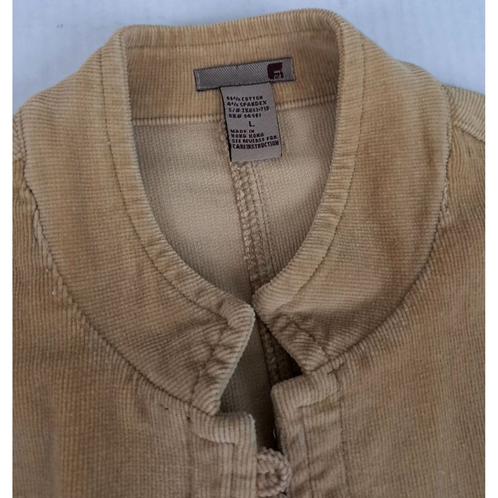 JCPenney Vintage Corduroy Cotton Tan Loop&Hook Button Woman Blazer Size L / US 10 / IT 46 - 2 Thumbnail