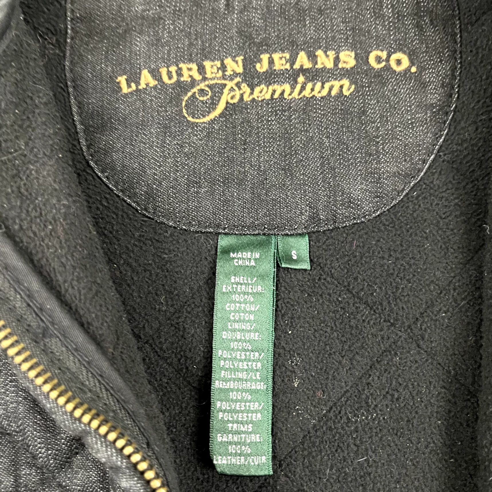 Ralph Lauren LAUREN JEANS CO Vest Womens Small Gray Brown Leather Quilted Pockets Full Zip - Vintage: No (not included) Size 28" / US 6 / IT 42 - 2 Thumbnail