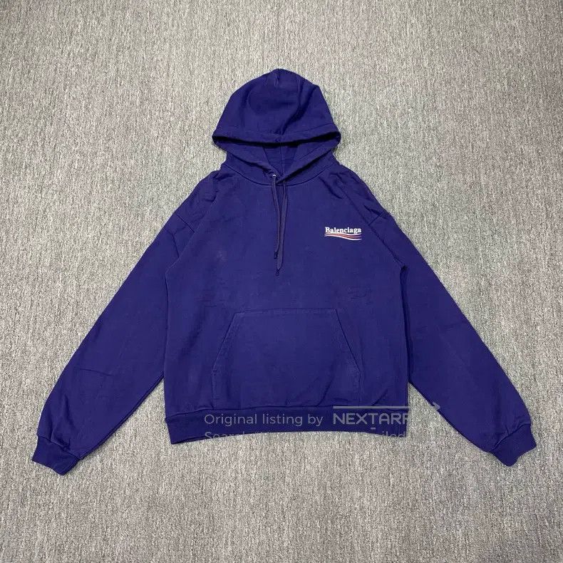 Balenciaga Balenciaga Blue Cola Hooded Sweatshirt Size US M / EU 48-50 / 2 - 1 Thumbnail