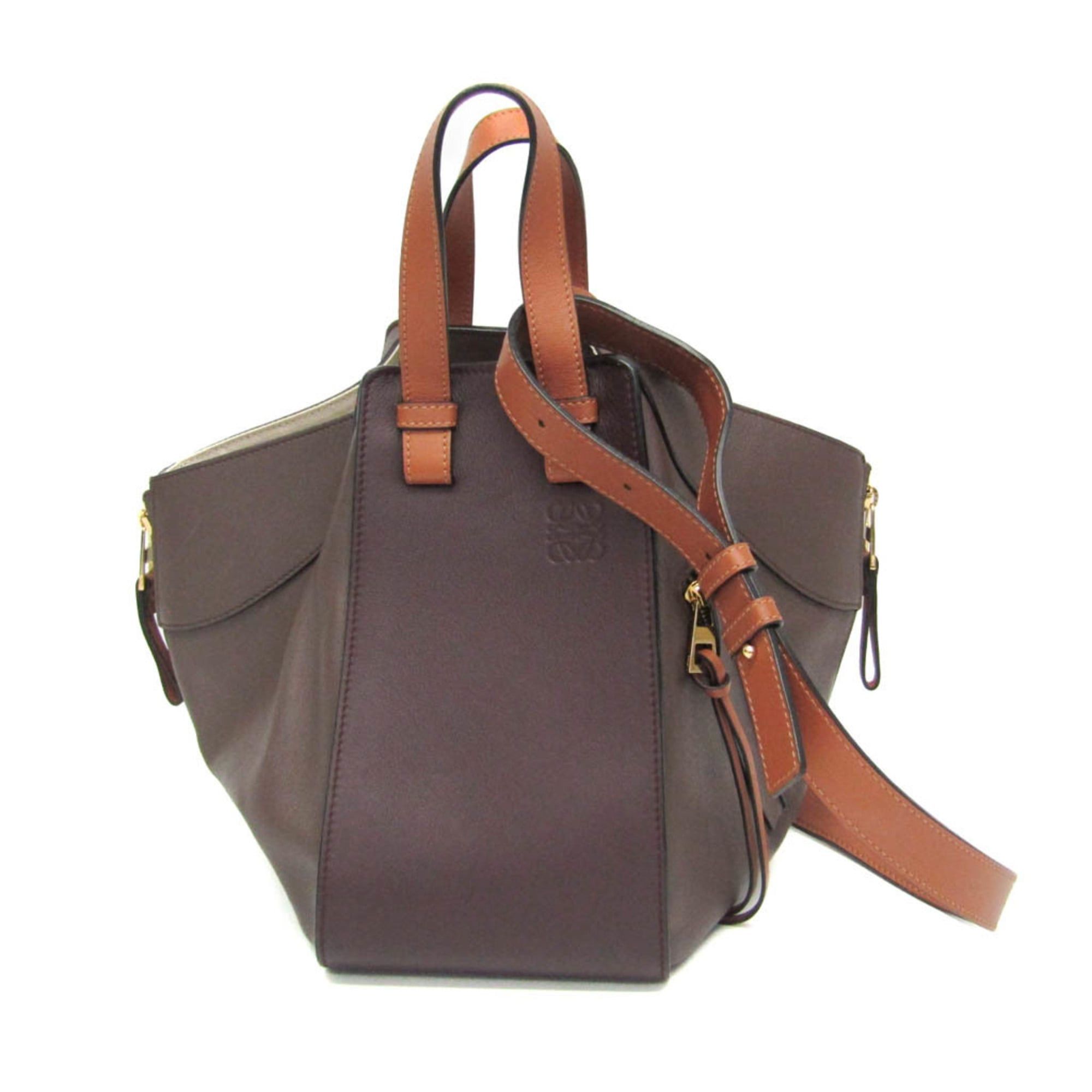 Loewe Loewe Hammock Small Women's Leather Handbag,Shoulder Bag Camel,Dark Purple,Gray Size ONE SIZE - 1 Thumbnail