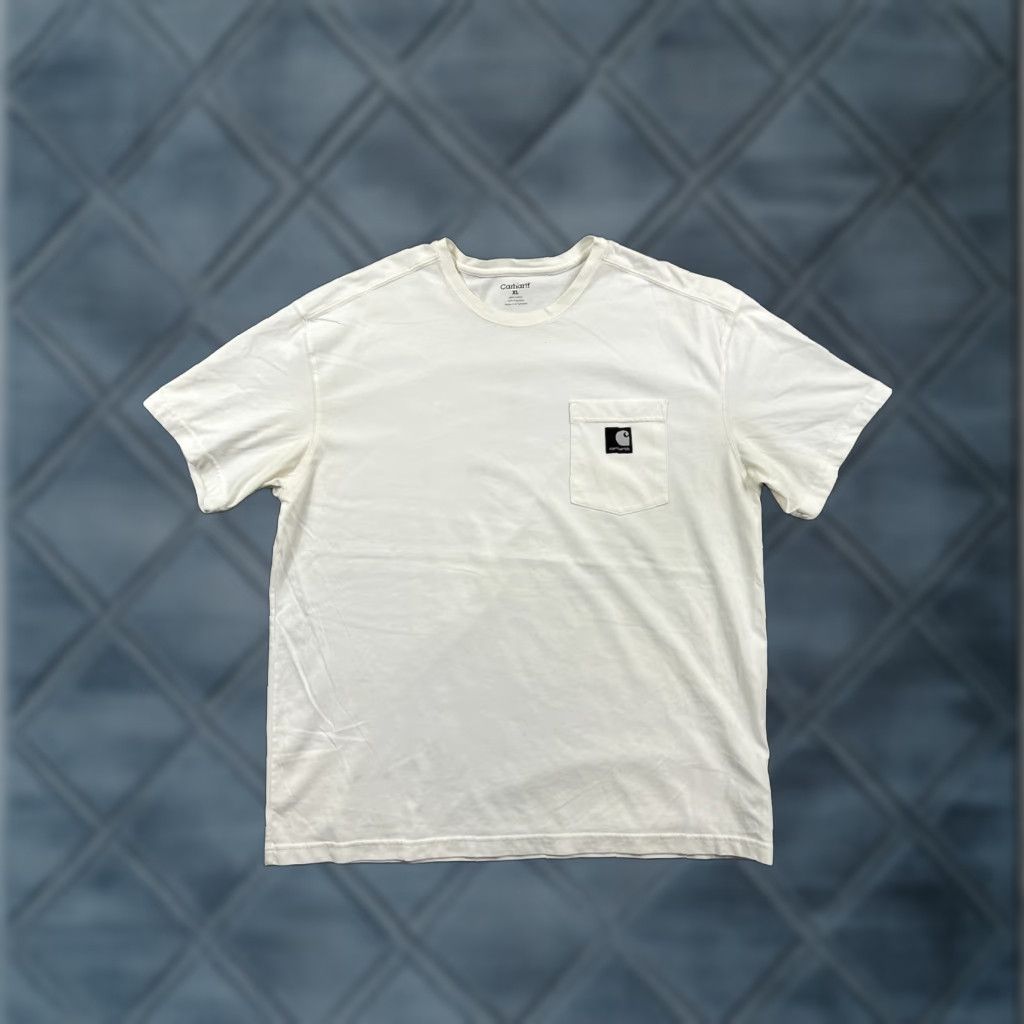 Carhartt VINTAGE Carhartt White Short-Sleeve Pocket T-Shirt Logo Polyester XL Mens Size US XL / EU 56 / 4 - 1 Thumbnail