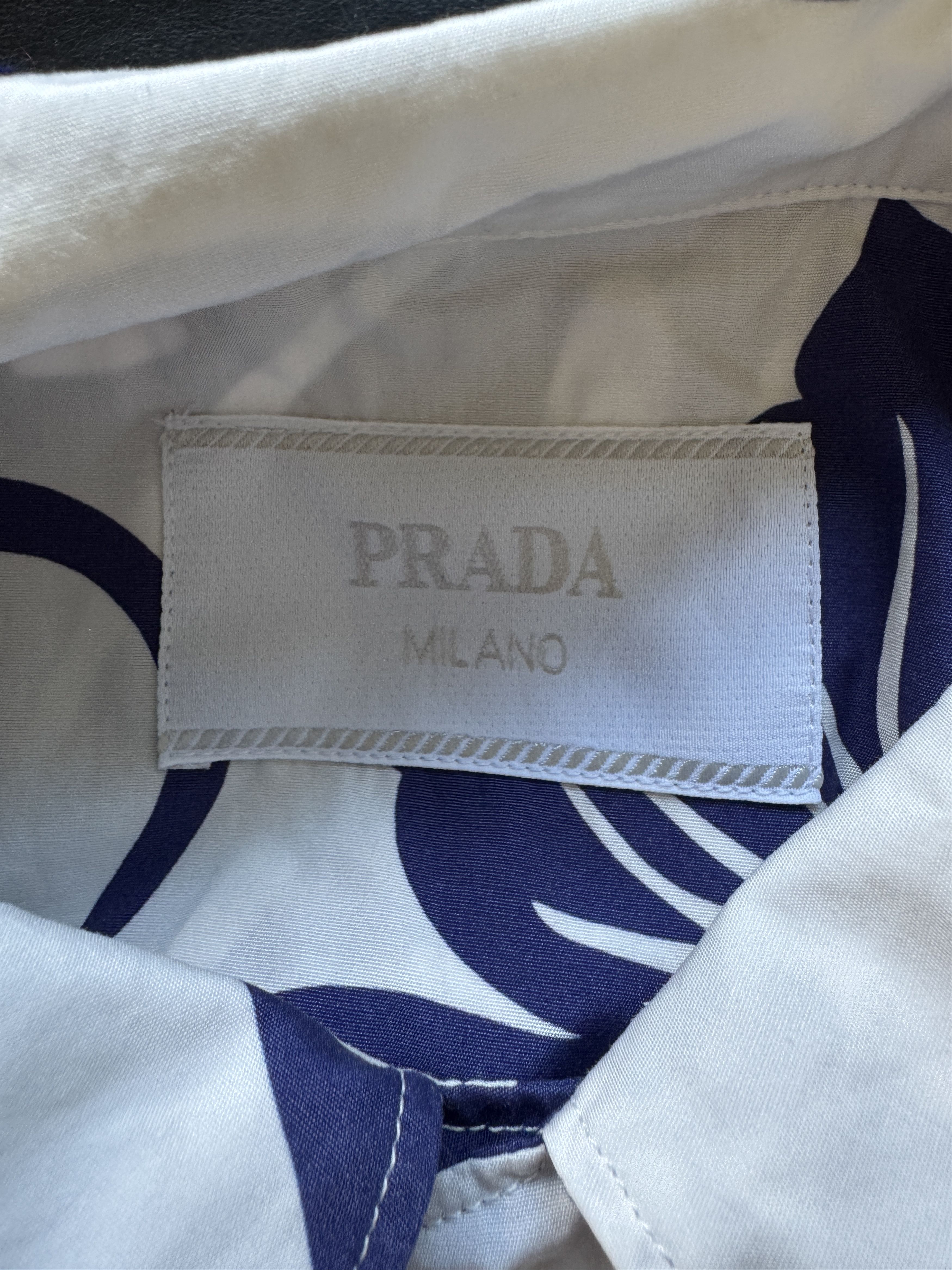 Prada Hibiscus Print Bowling Shirt Size US S / EU 44-46 / 1 - 16 Thumbnail