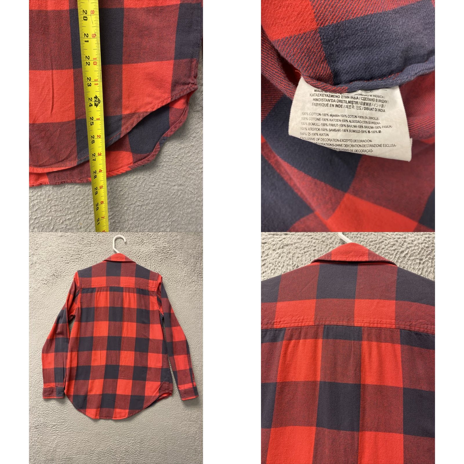 Vans Vans Casual Button-Up Shirt Women's M Red Plaid Long Sleeve Knit Size M / US 6-8 / IT 42-44 - 8 Thumbnail