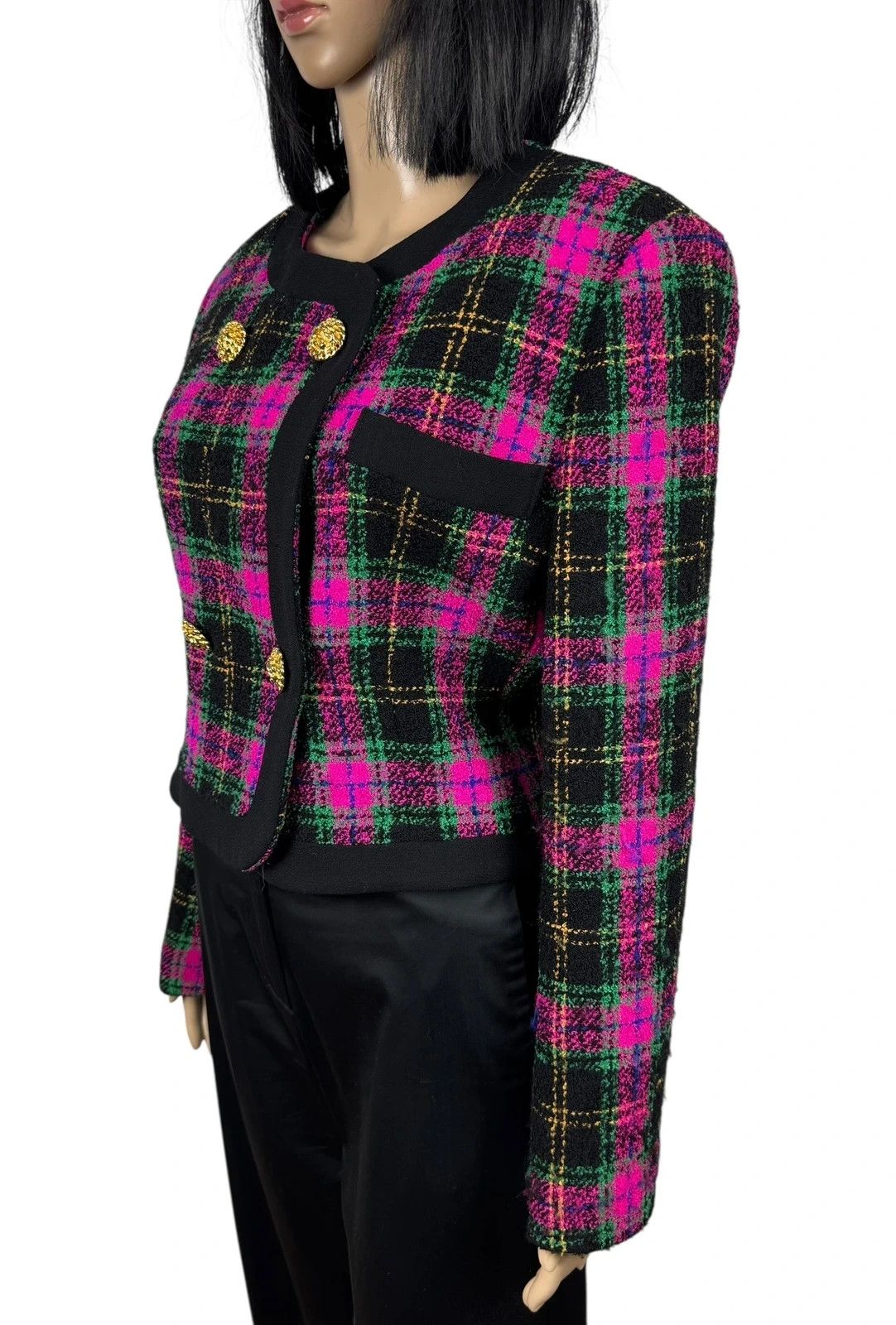 Other Cameresi Couture Plaid Tweed Wool Jacket Vintage size 42 Size S / US 4 / IT 40 - 4 Thumbnail