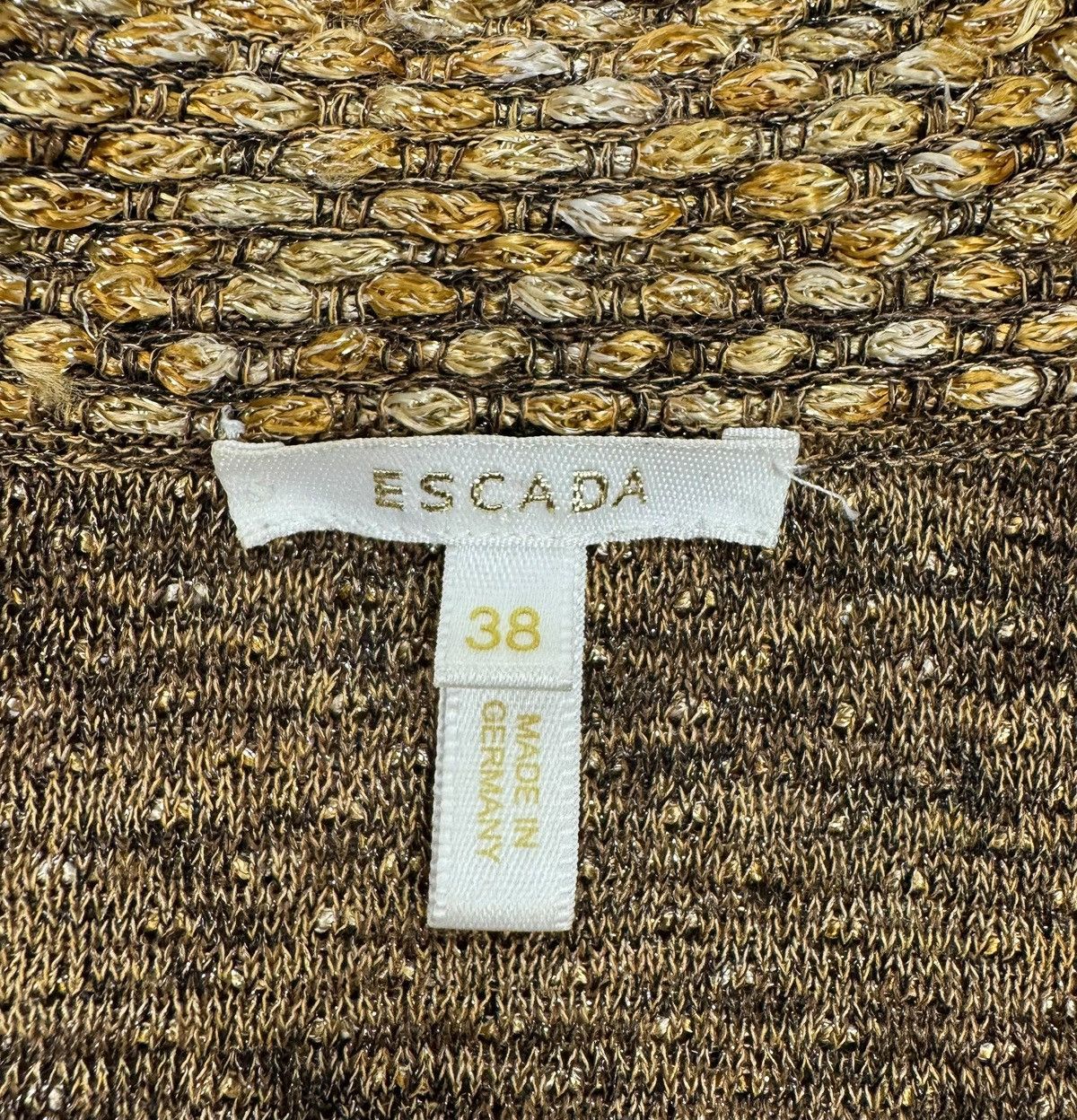 Escada Escada Gold Woven Viscose Jacket Collared size DE38 IT44 Size M / US 6-8 / IT 42-44 - 14 Thumbnail