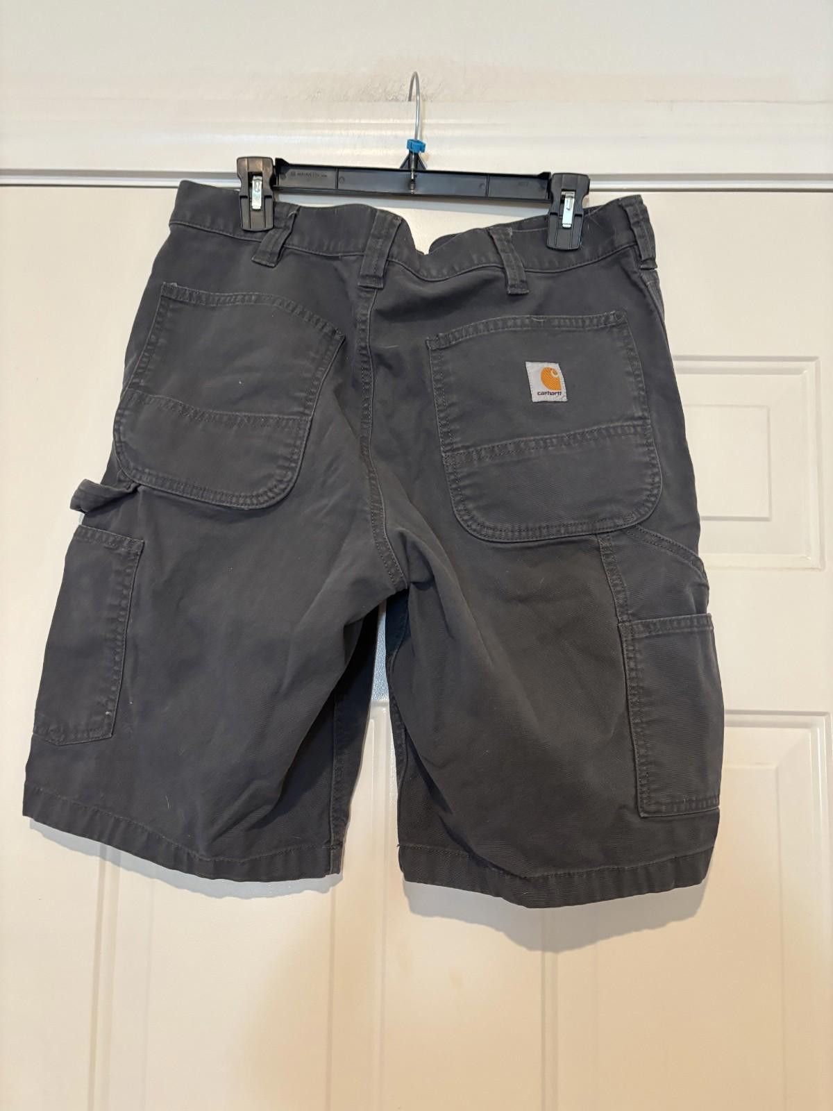 Carhartt Women's Carhart sz 33x11 long grey painters shorts #597 Size 33" - 2 Thumbnail