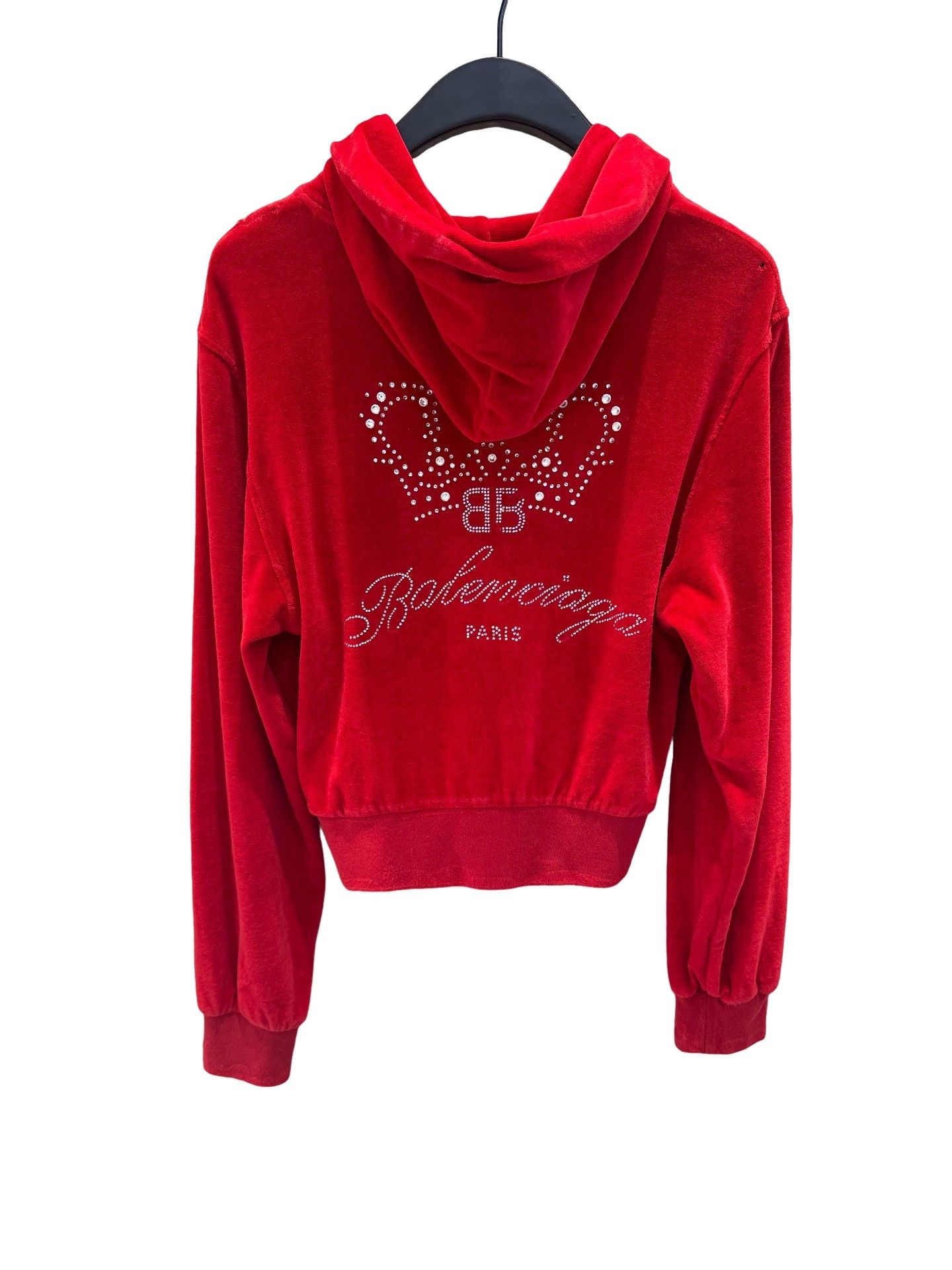 Balenciaga Balenciaga Rhinestone Logo Zip Up Hoodie Size S Size S / US 4 / IT 40 - 1 Thumbnail