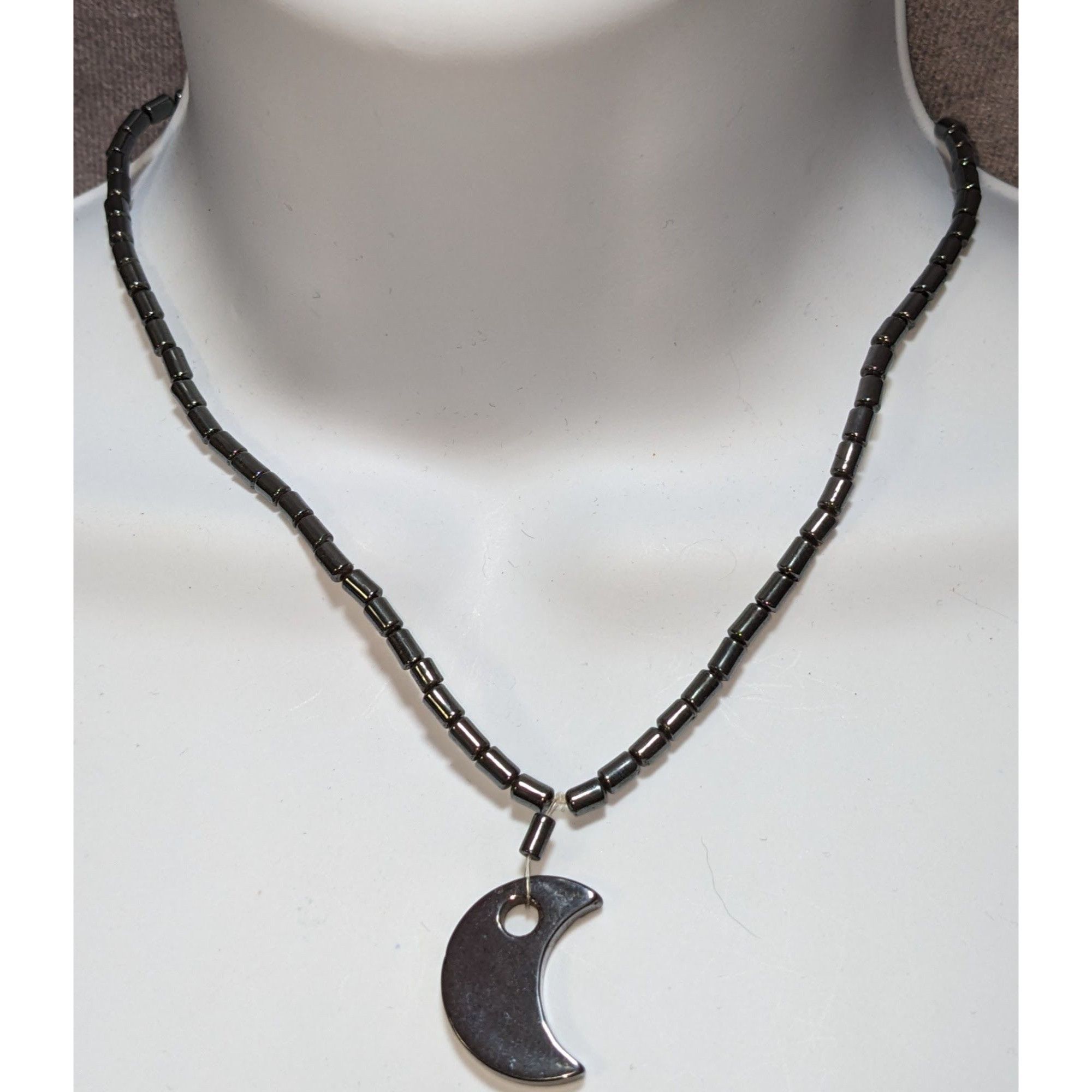 Other Witchy Whimsigoth Hematite Beaded Necklace With Crescent Moo Size ONE SIZE - 3 Thumbnail
