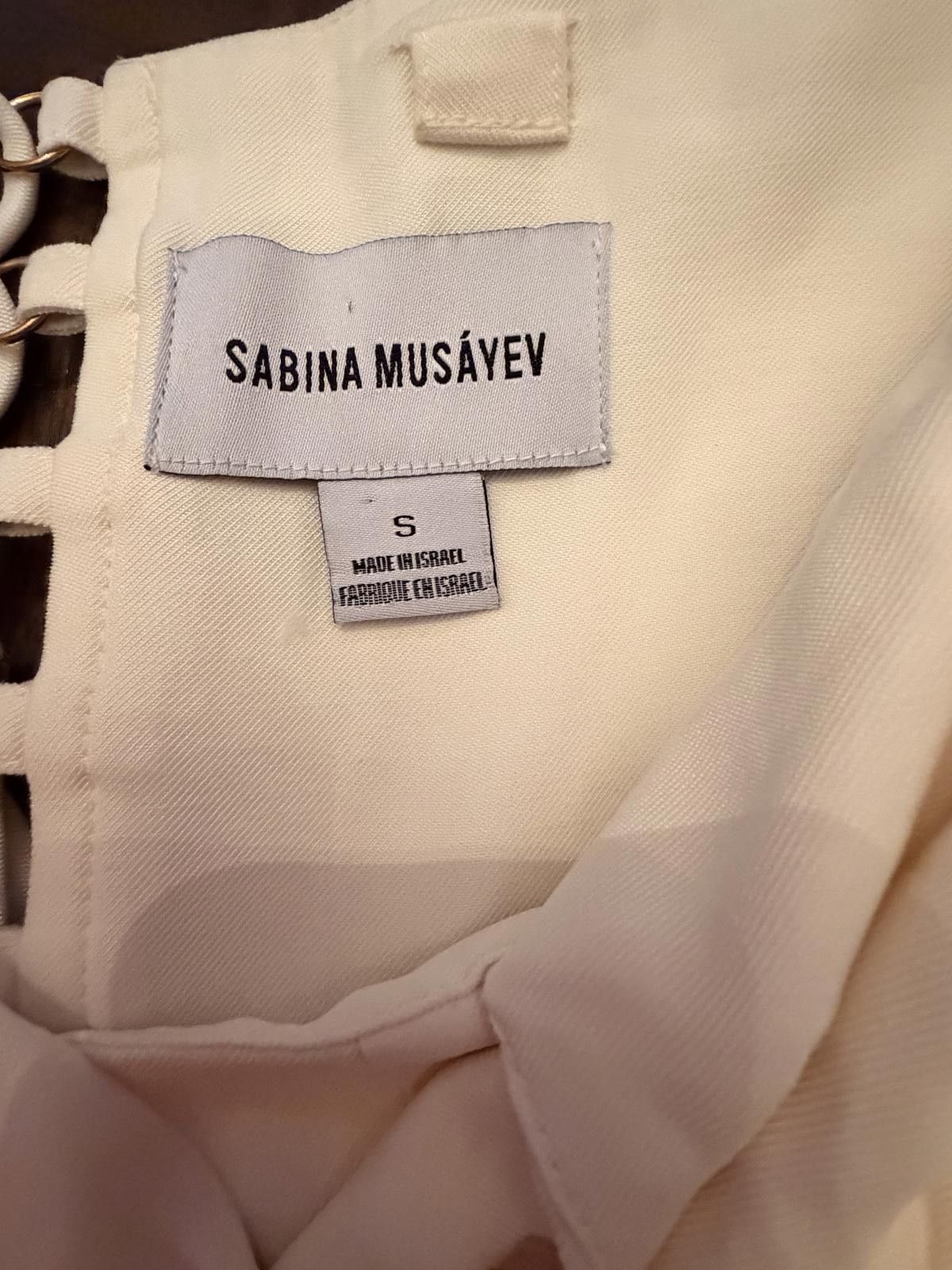 Other Sabina Musayev Rosa Cream Jumpsuit with Cutout and Lace-Up Size ONE SIZE - 5 Thumbnail