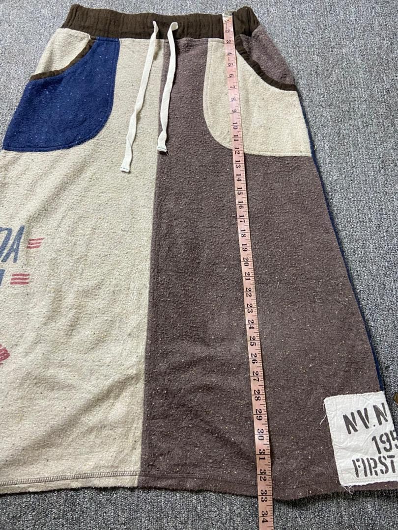 Japanese Brand Marine Sanforized Patchwork Style Skirt (201) Size 28" / US 6 / IT 42 - 8 Thumbnail