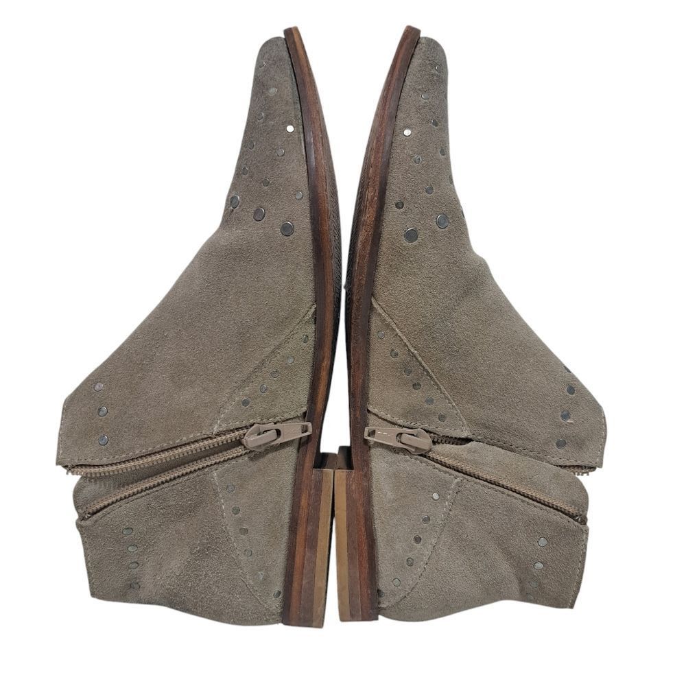 Free People Free People Aquarian Studded Leather Distressing Suede Ankle Boots Taupe Size 6 Size US 6 / IT 36 - 2 Thumbnail