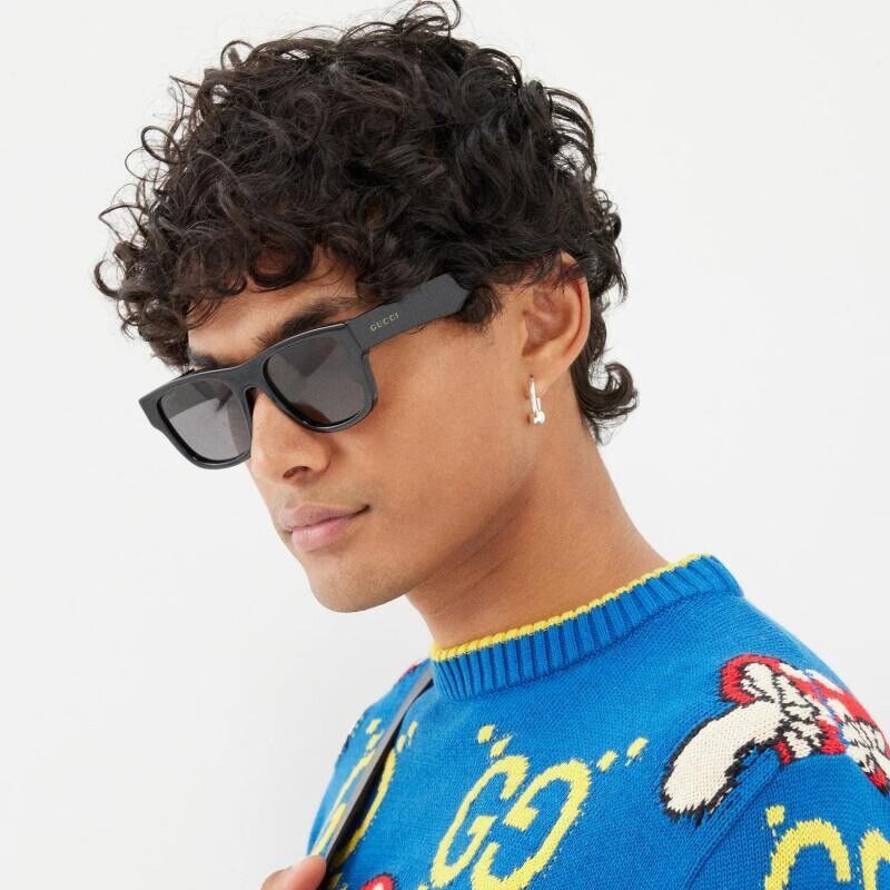 Gucci NEW Gucci Sunglasses GG1427S 001 Black Grey Men Authentic Size ONE SIZE - 1 Thumbnail
