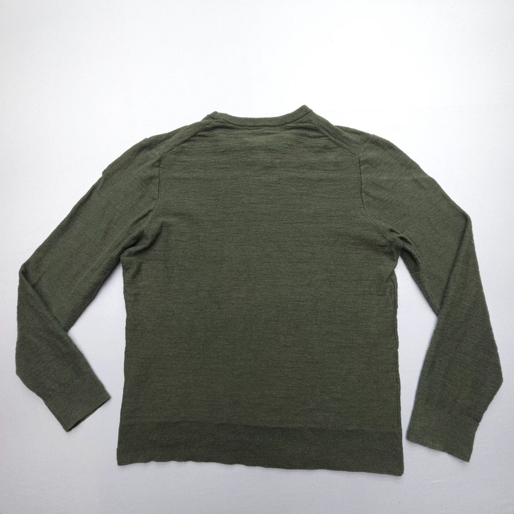 Vintage Alesbury Mens Sweater Crewneck Pullover Knit Long Sleeve 100% Cotton Green Solid Large Size US L / EU 52-54 / 3 - 2 Thumbnail