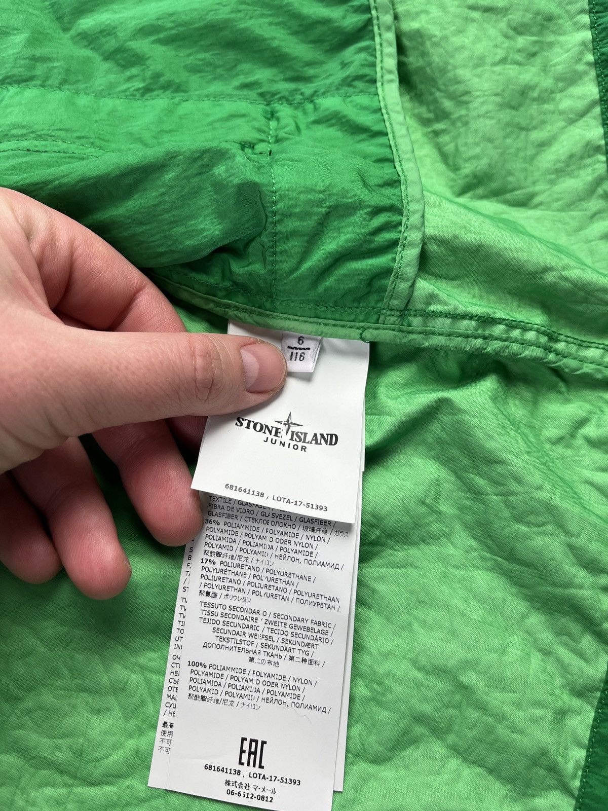 Stone Island SI Junior Garment Dyed Plated Reflective Hooded Jacket Size US XXS / EU 40 - 13 Thumbnail
