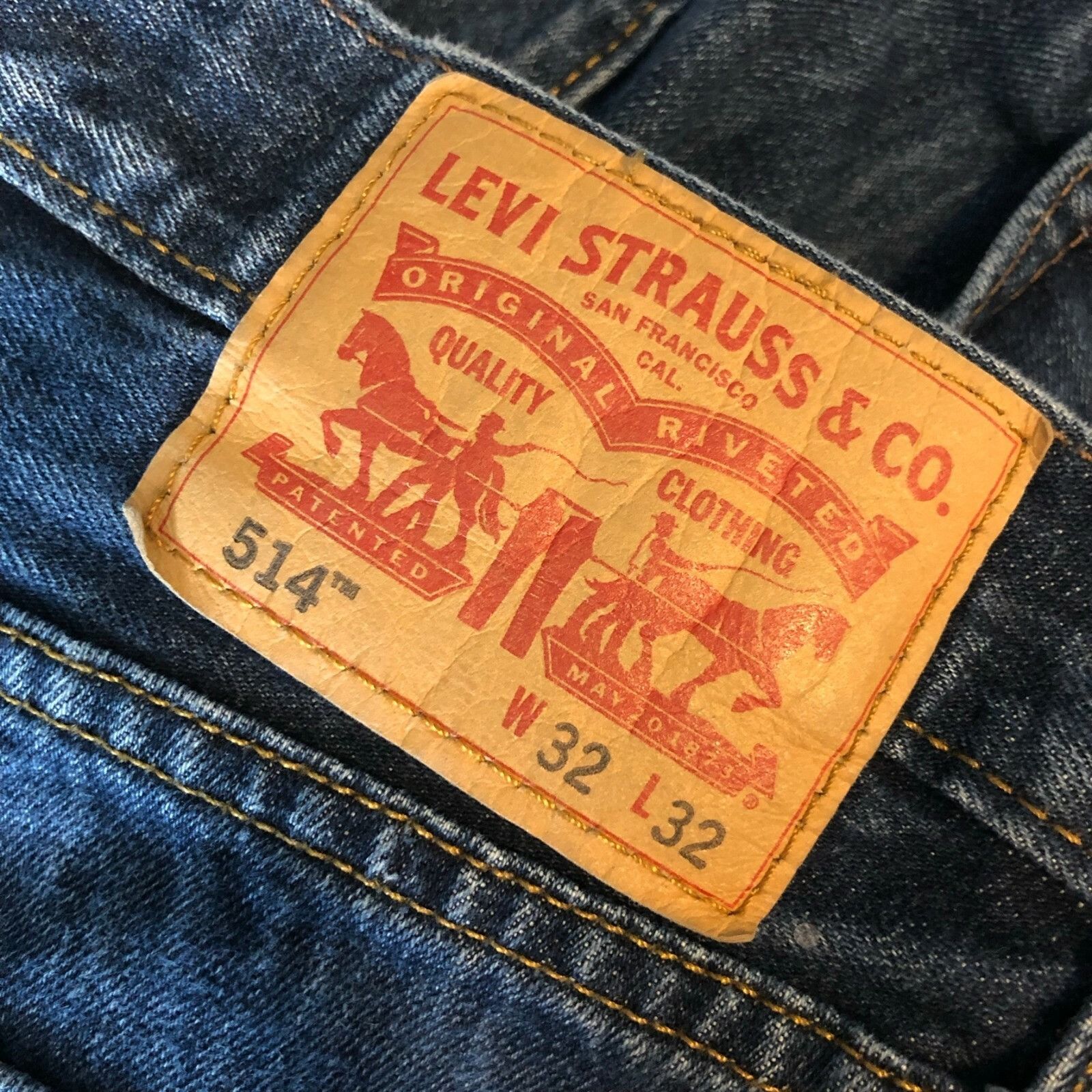 Levi's Levis Mens Jeans 514 Straight Fit Dark Wash 32x32 Size US 32 / EU 48 - 3 Thumbnail