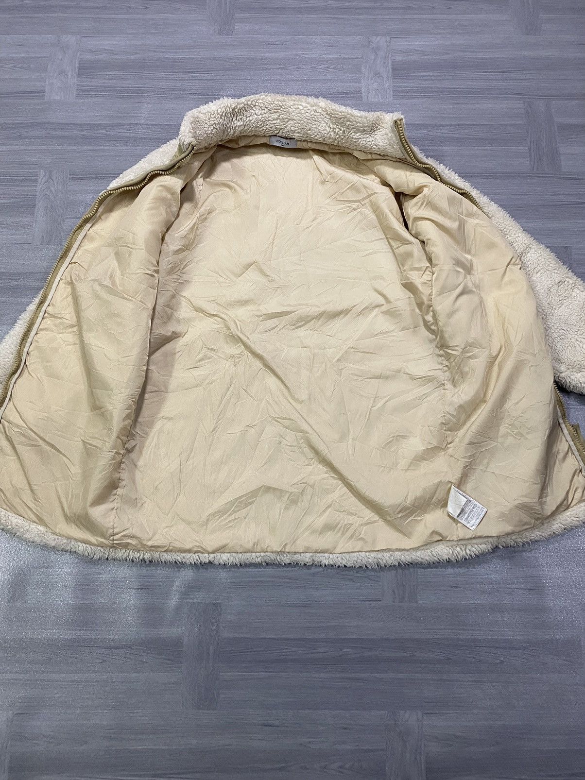 Japanese Brand Polham Retro X Deep Pile Fleece Jacket Oatmeal Size US M / EU 48-50 / 2 - 9 Thumbnail